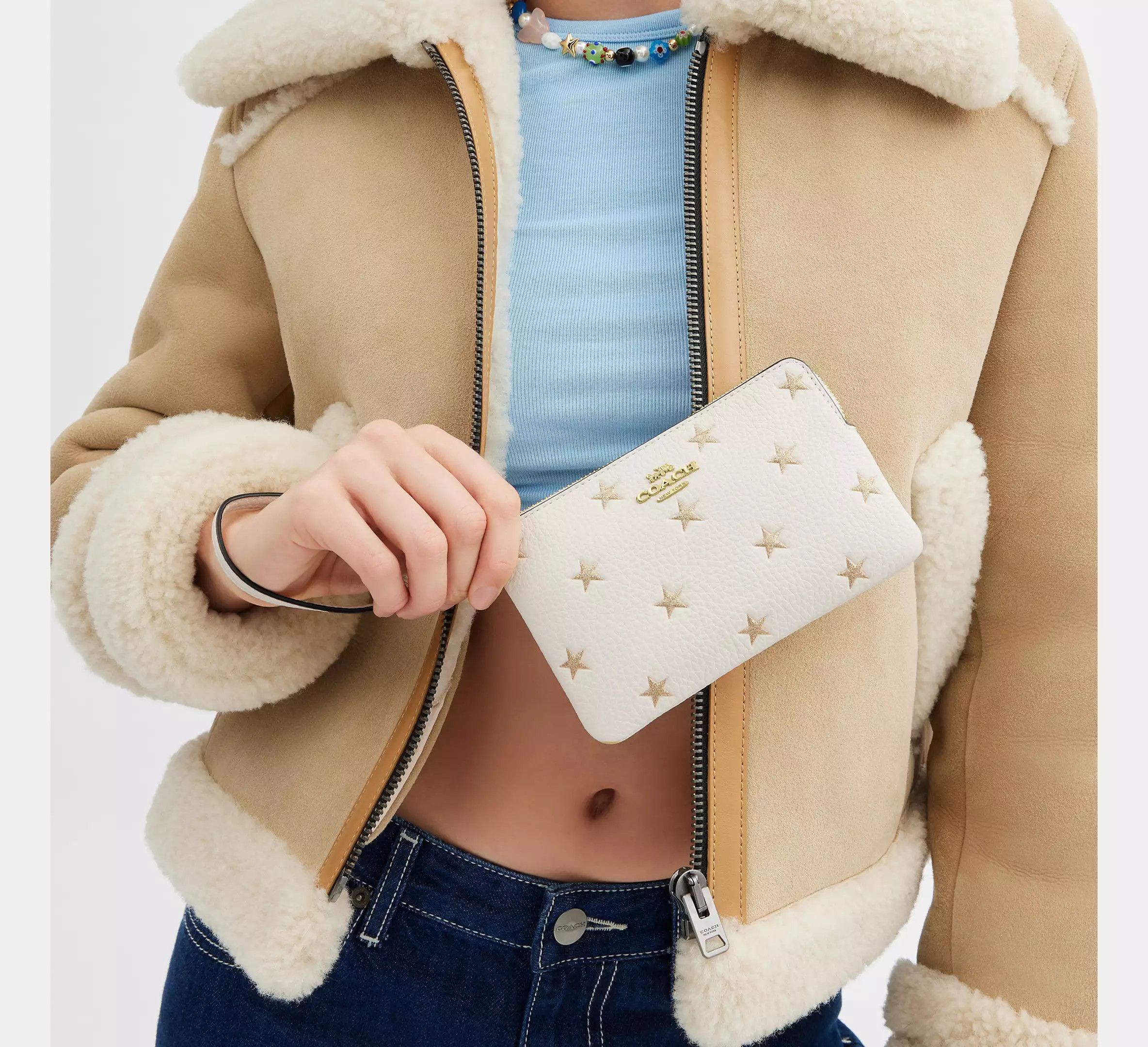 Coach Corner Zip Wristlet With Star Print CW865 Size ONE SIZE - 3 Thumbnail