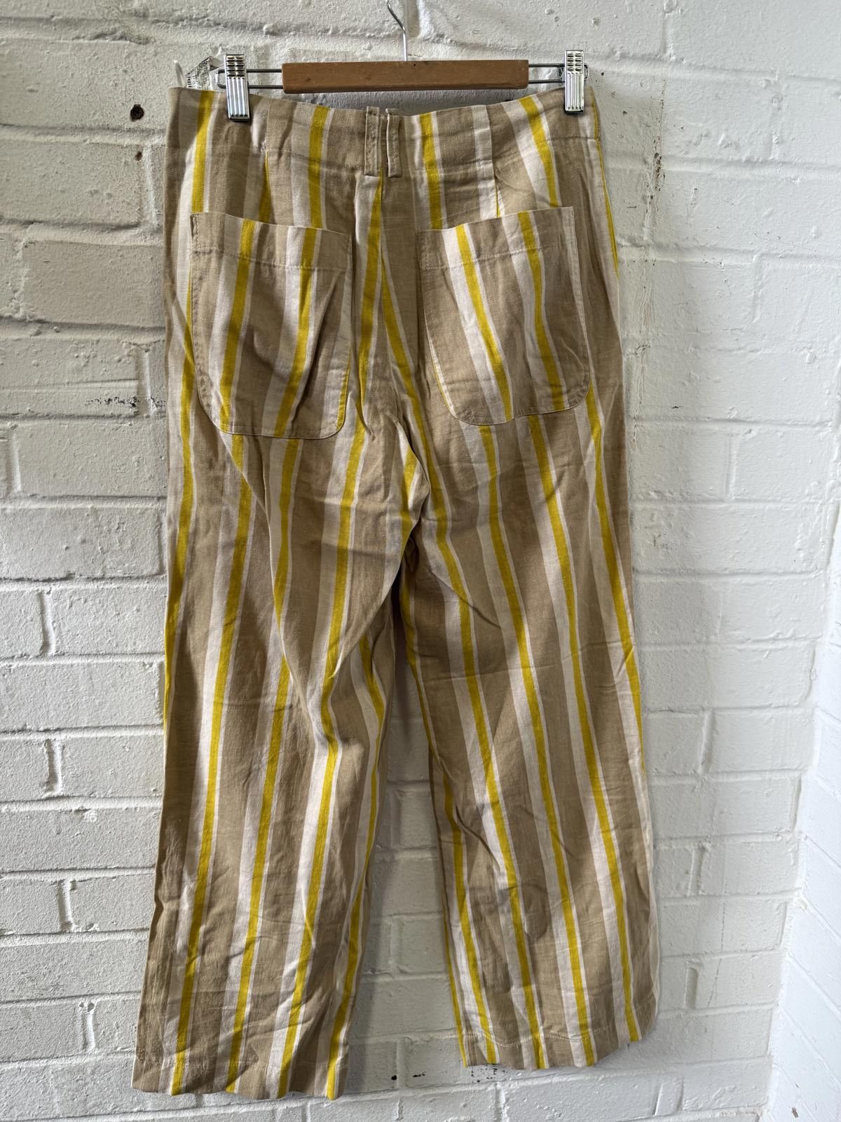 Zara Striped Casual Women's Pants with Pockets Size 26" / US 2 / IT 38 - 3 Thumbnail