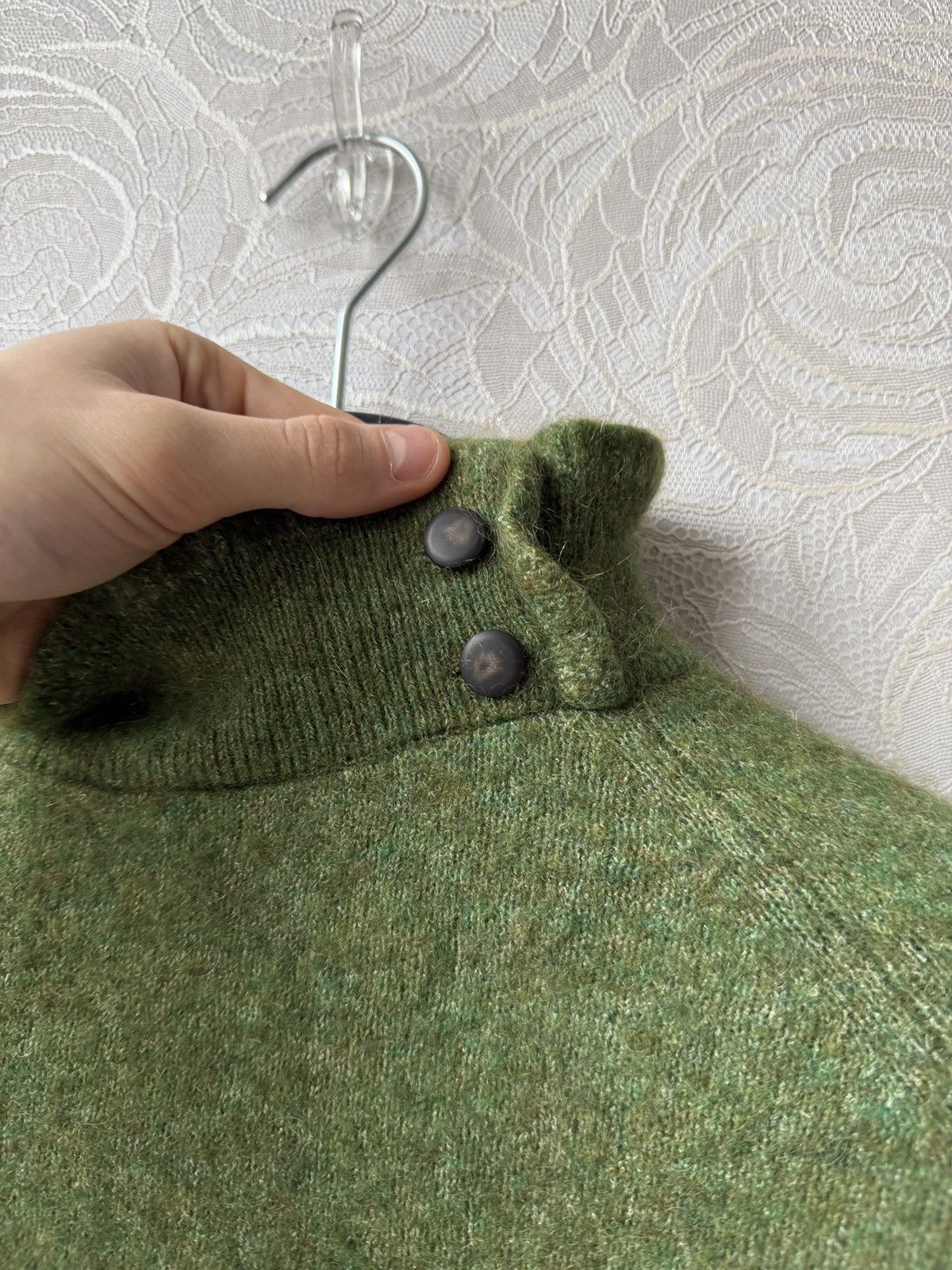 Sezane La Maille Sezane Green Merino Mohair Blend Sweater Luxury Size XS / US 0-2 / IT 36-38 - 3 Thumbnail