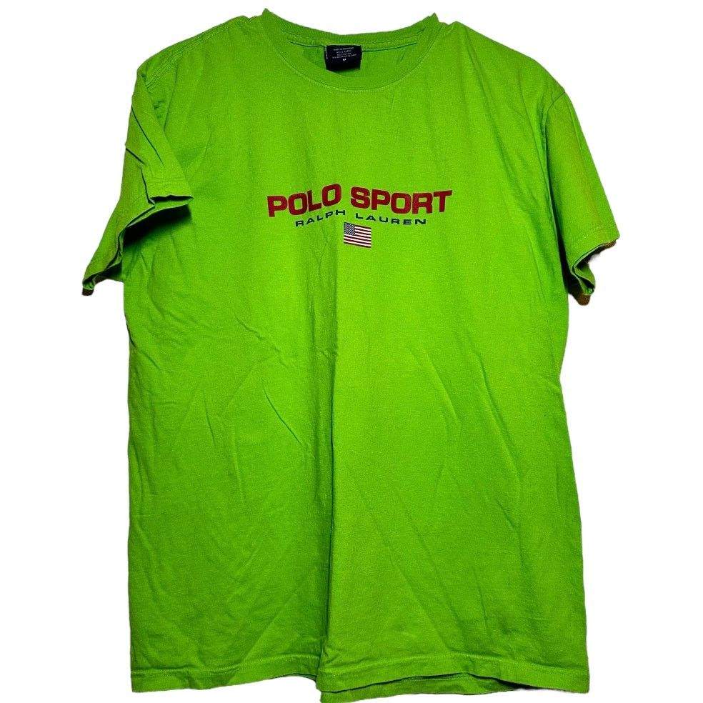 Polo Ralph Lauren VTG Polo Sport Ralph Lauren Classic Fit T-Shirt Neon Green M Size US M / EU 48-50 / 2 - 2 Thumbnail