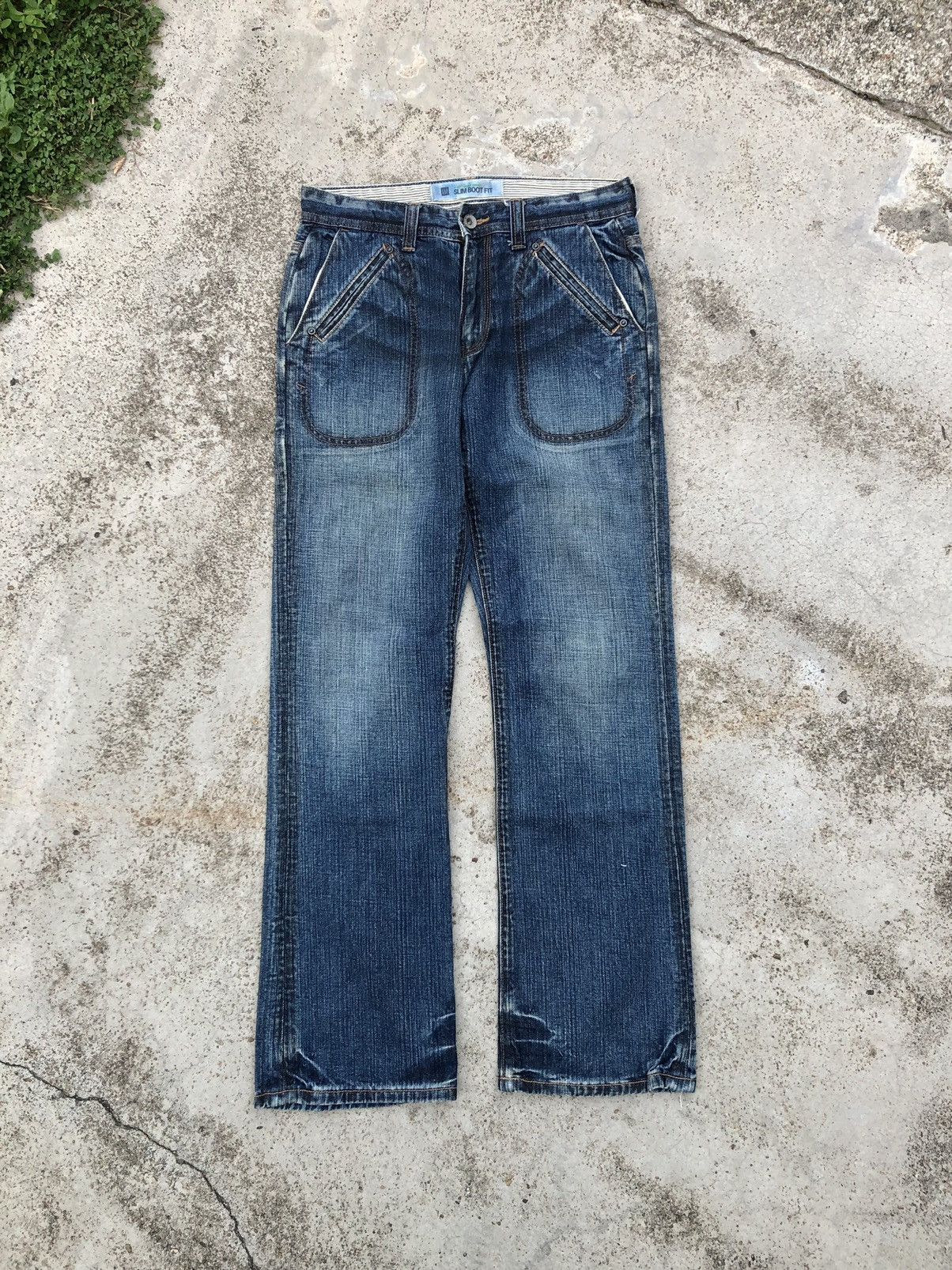 Gap SLIM BOOT⚡️⚡️GAP WASHED BLUE BAKERPANT JEANS Size US 28 / EU 44 - 1 Thumbnail