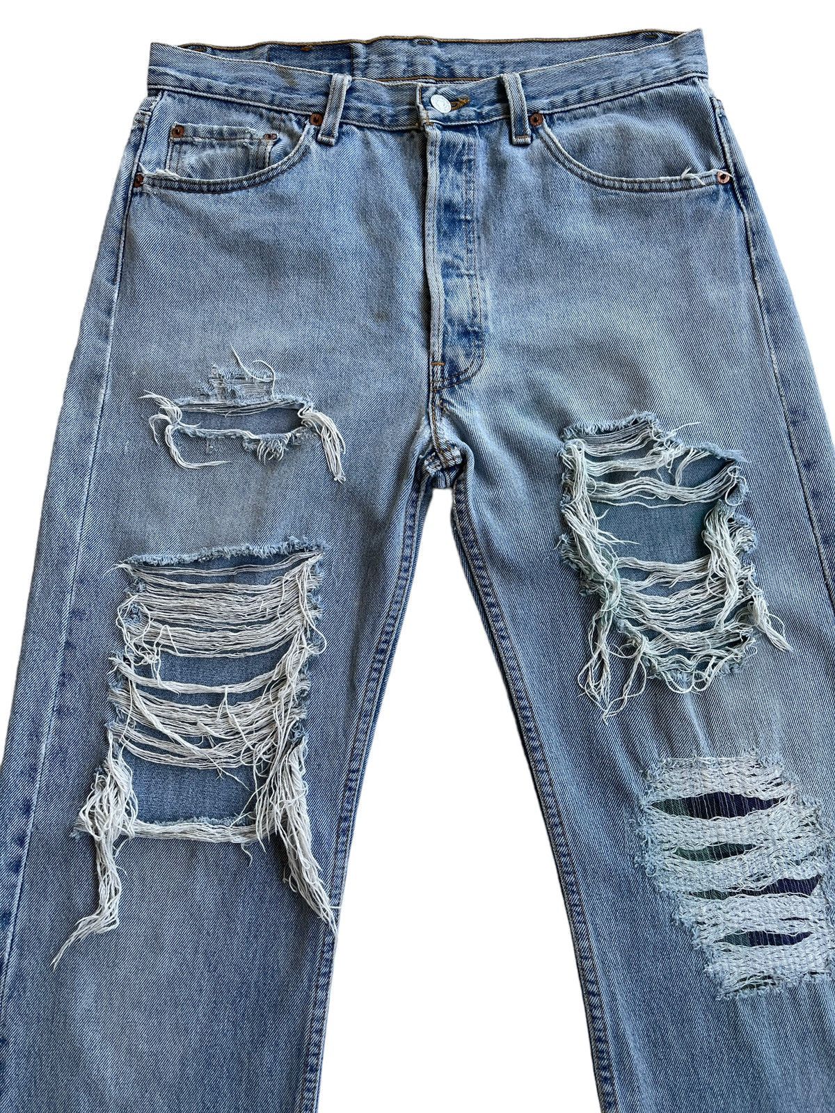 Levi's Vintage Clothing Vintage Levis 522 Ripped Distressed Denim Size US 32 / EU 48 - 3 Thumbnail