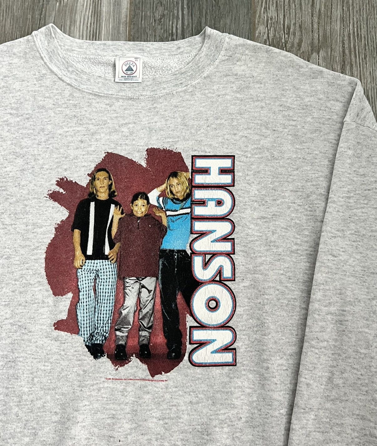 image of Band Tees 1997 The Hanson Brothers Graphic Vintage Band Crewneck in Grey, Men's (Size XL)