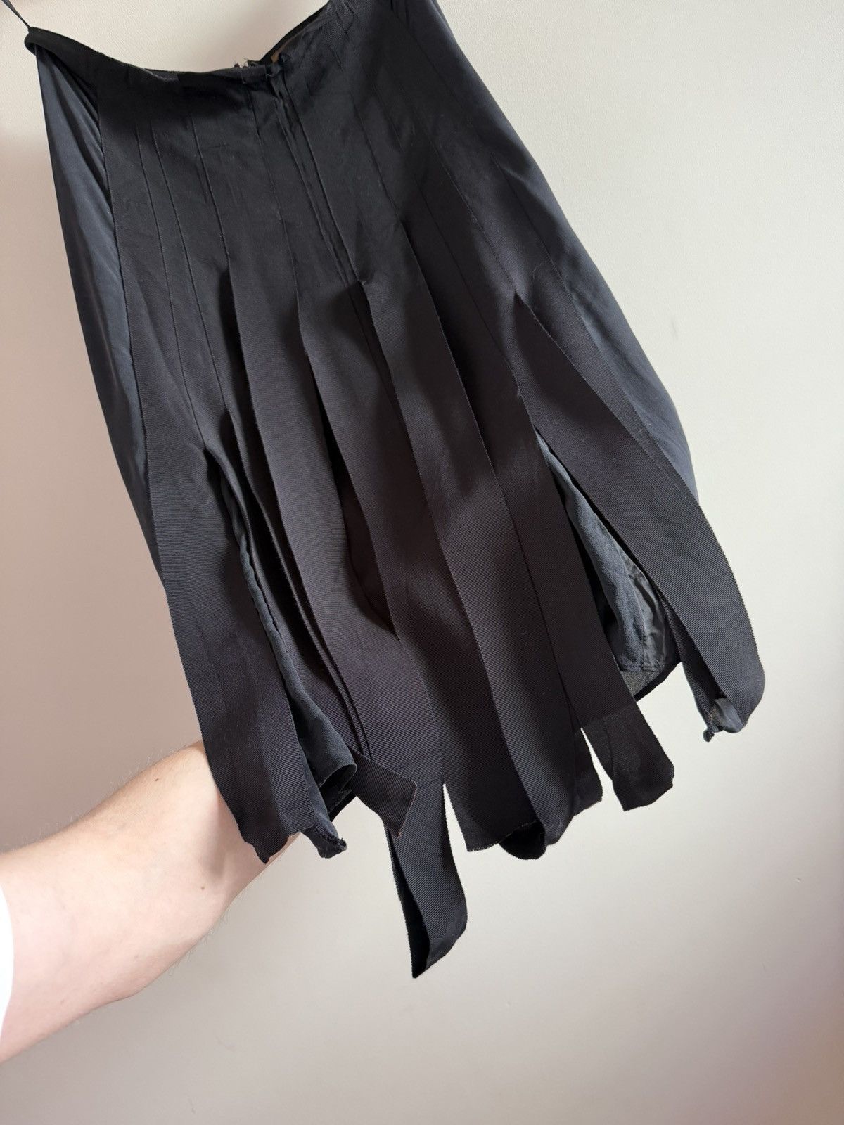 Vintage Silk Asymmetric Panel Skirt Black Size 32" / US 10 / IT 46 - 4 Thumbnail