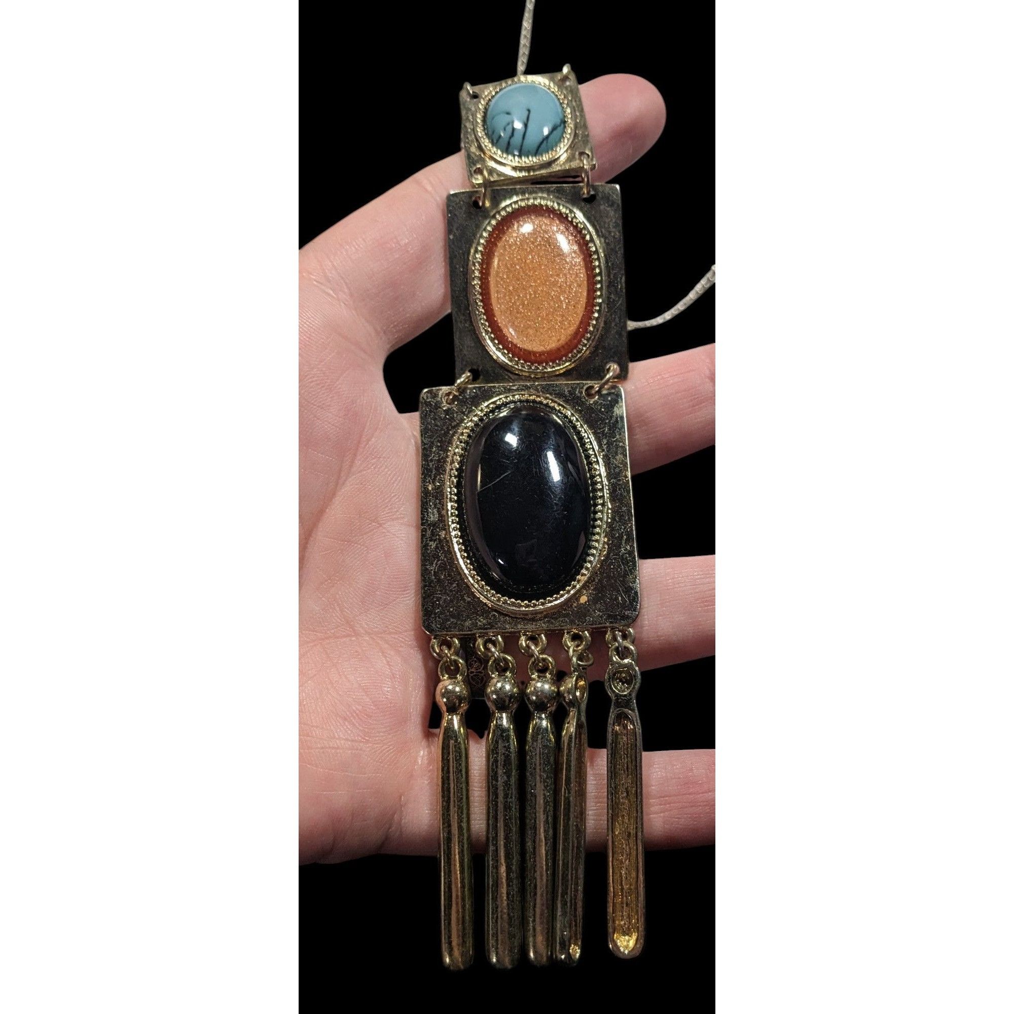 Other Vintage Southwestern Pendant Necklace With Faux Stone Caboch Size ONE SIZE - 2 Thumbnail