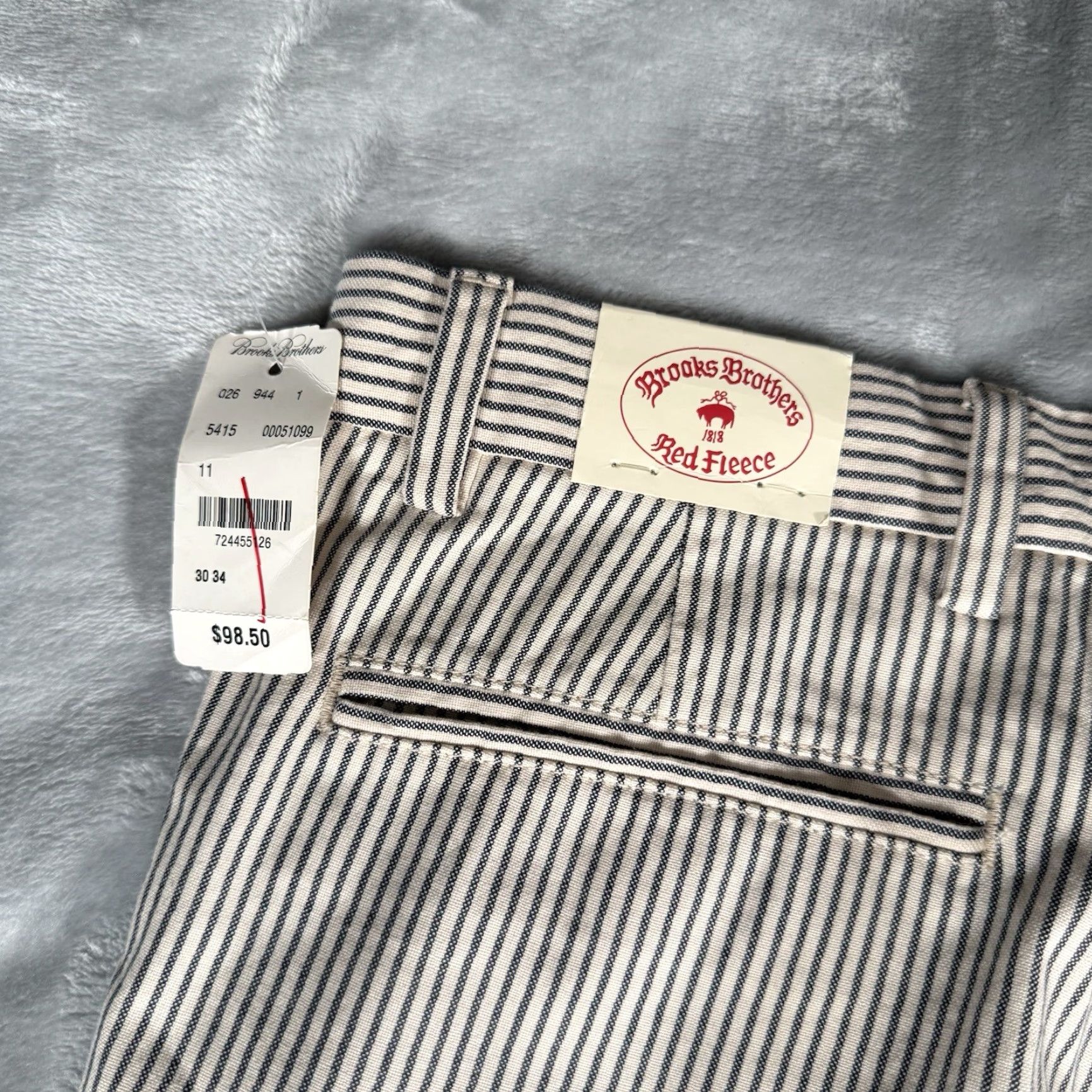 Brooks Brothers Brooks Brothers Red Fleece Striped Dress Pants Mens 30x34 Slim Fit Cotton NEW Size US 30 / EU 46 - 3 Thumbnail