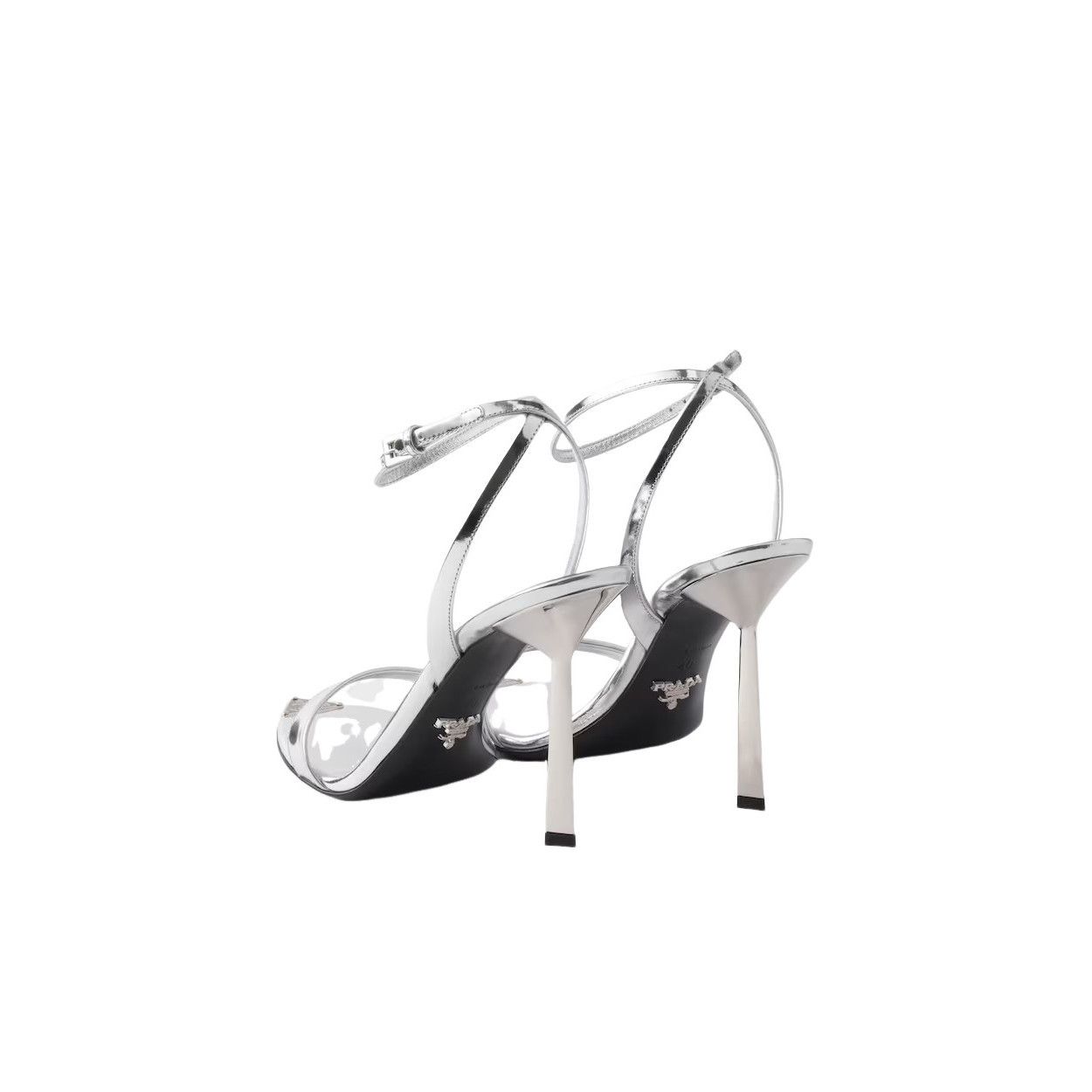 Prada PRADA $1250 Silver 100mm Leather Sandals New & Authentic (Wo Size US 8 / IT 38 - 4 Thumbnail