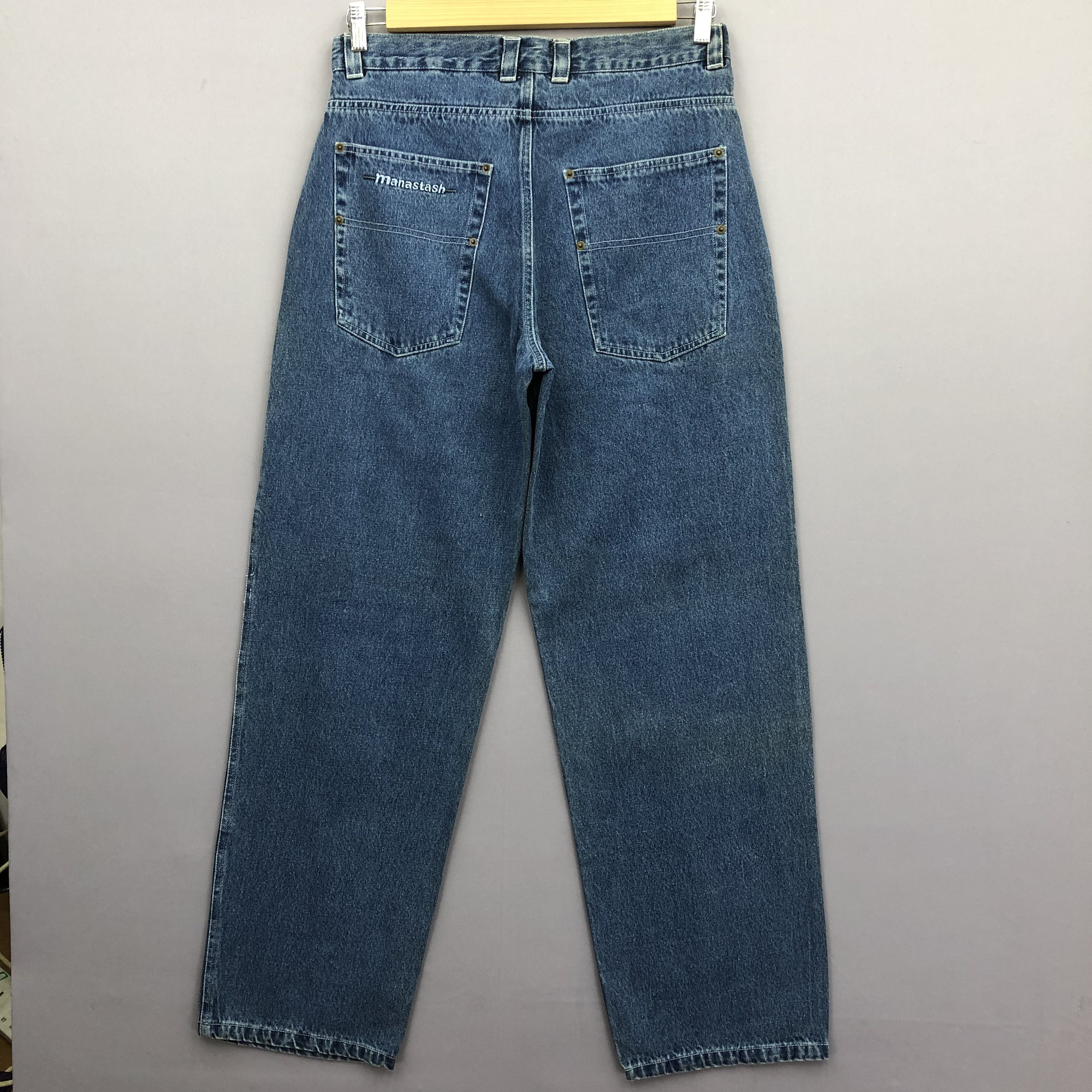 Jean Crazy Vintage Y2K Manastash Baggy Jeans Skater Faded Denim. Size US 32 / EU 48 - 2 Thumbnail