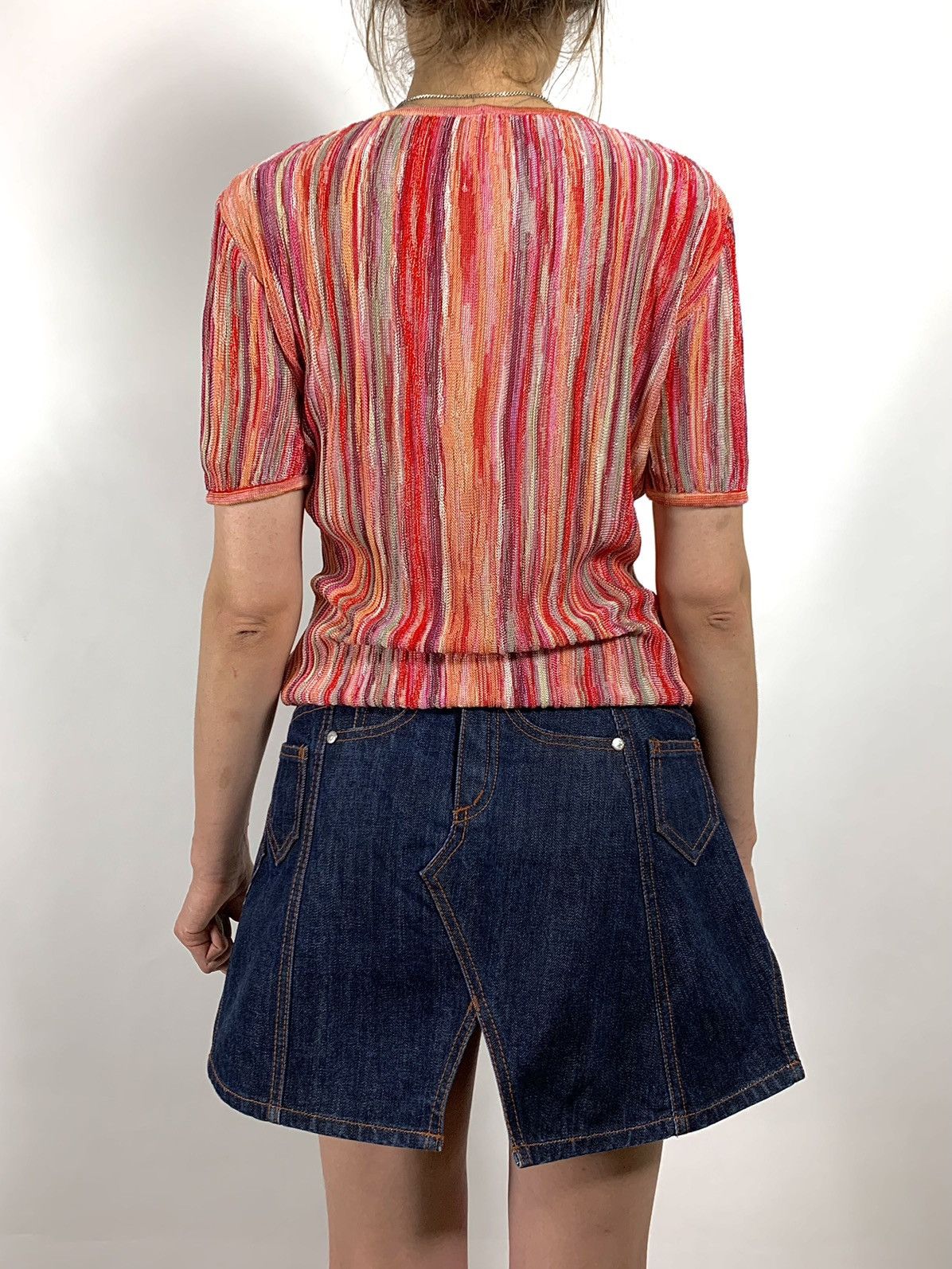 Missoni Missoni 3D Knit Cotton Rayon Blend Multicolor T-Shirt Size M / US 6-8 / IT 42-44 - 3 Thumbnail