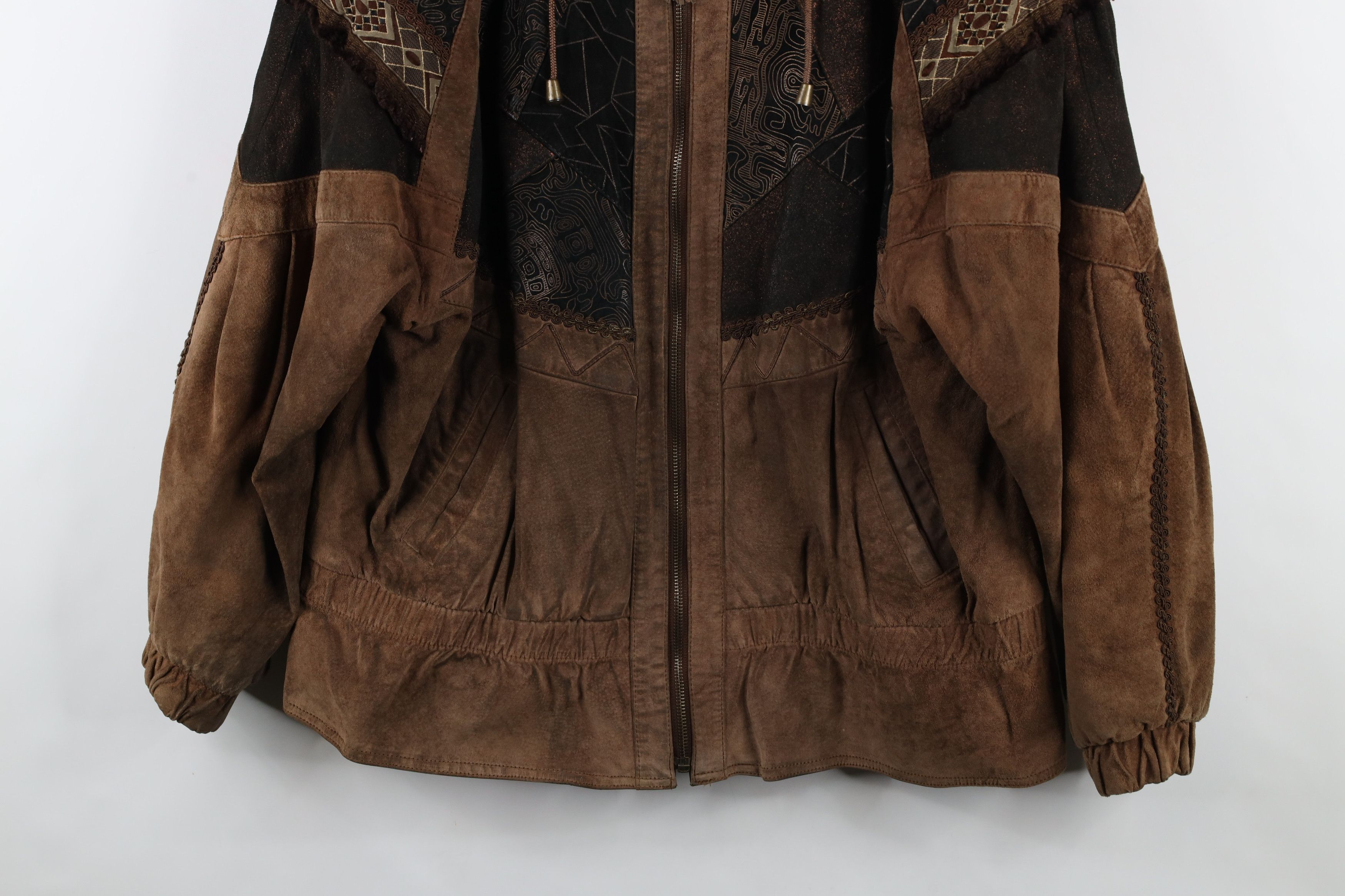 Vintage Vintage 90s Streetwear Suede Leather Patchwork Jacket Size M / US 6-8 / IT 42-44 - 3 Thumbnail