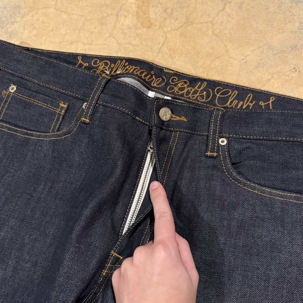 Billionaire Boys Club Billionaire Boys Club Astronaut Head Logo Raw Denim Y2K Nigo Size US 36 / EU 52 - 8 Thumbnail