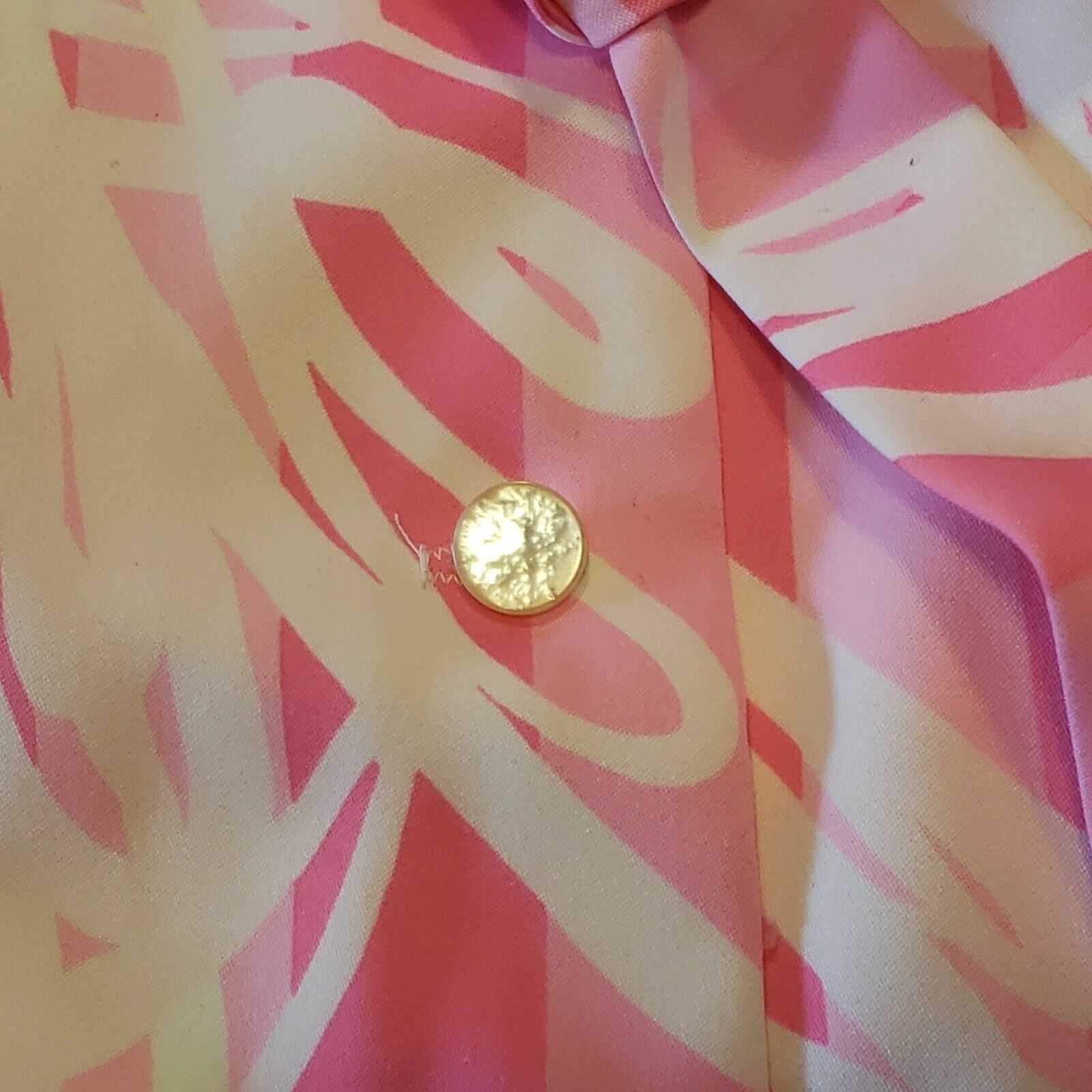 Vintage 70s Pussy Bow Top Womens M Pink Floral Polyester Short Sleev Size M / US 6-8 / IT 42-44 - 8 Thumbnail