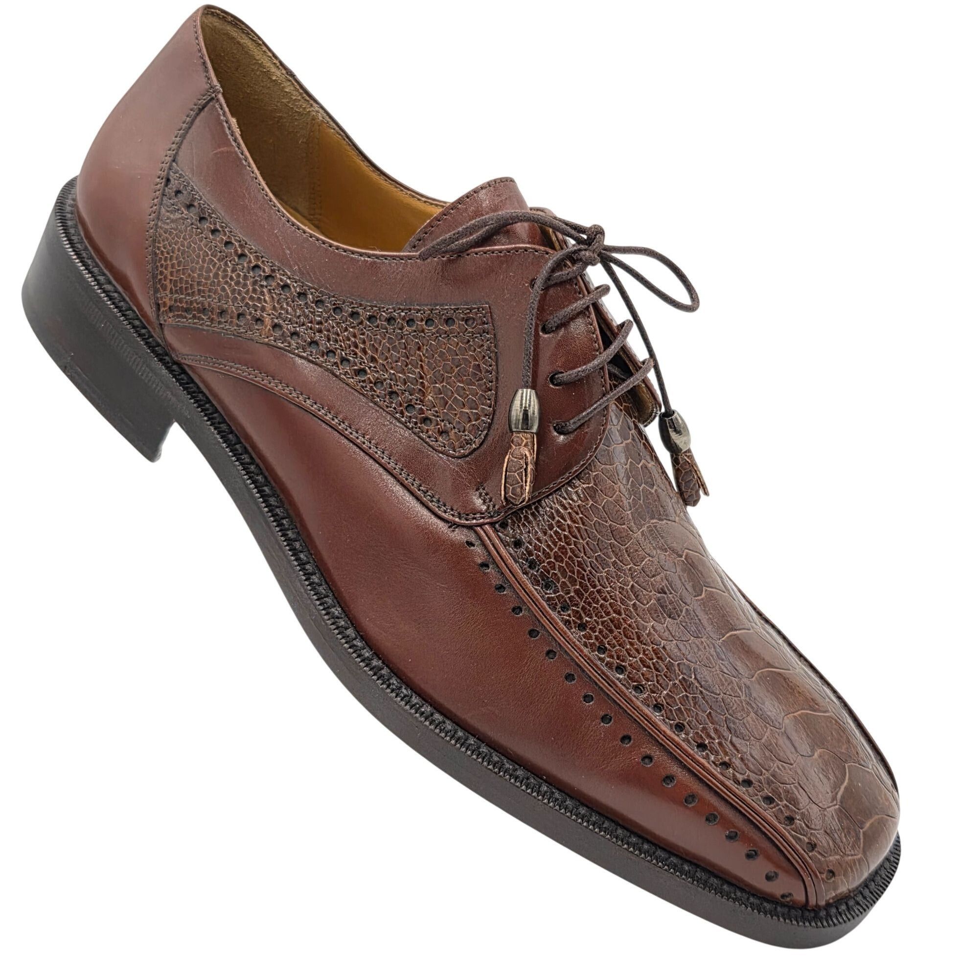 Other NEW Vintage Exotic Ostrich Leg Dress Shoe City Slicker Brown Size US 8 / EU 41 - 7 Thumbnail