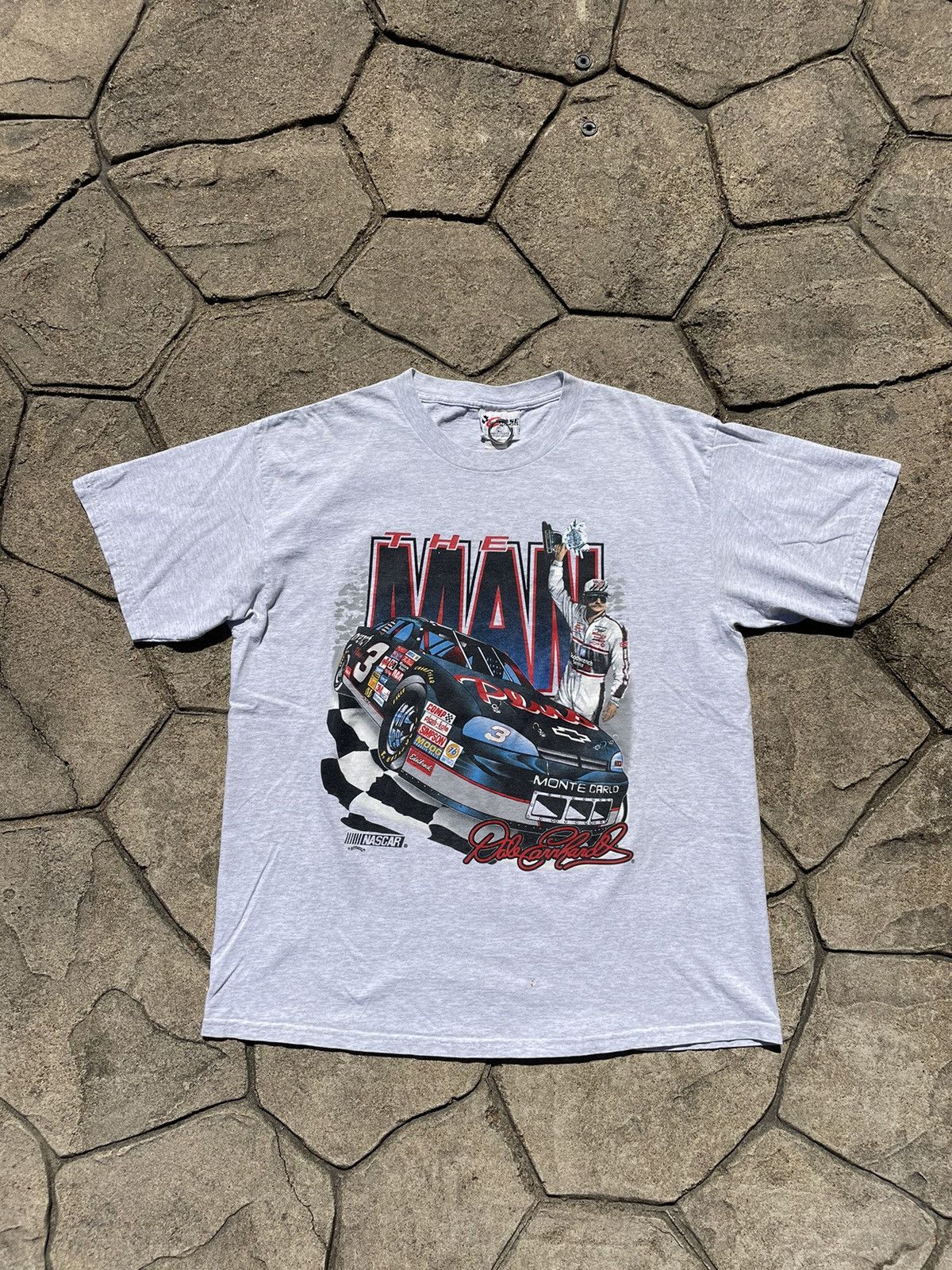 Chase Authentics × NASCAR Vintage 90s Dale Earnhardt Sr. Grey “The Man” Graphic Tshirt Size US XL / EU 56 / 4 - 1 Thumbnail