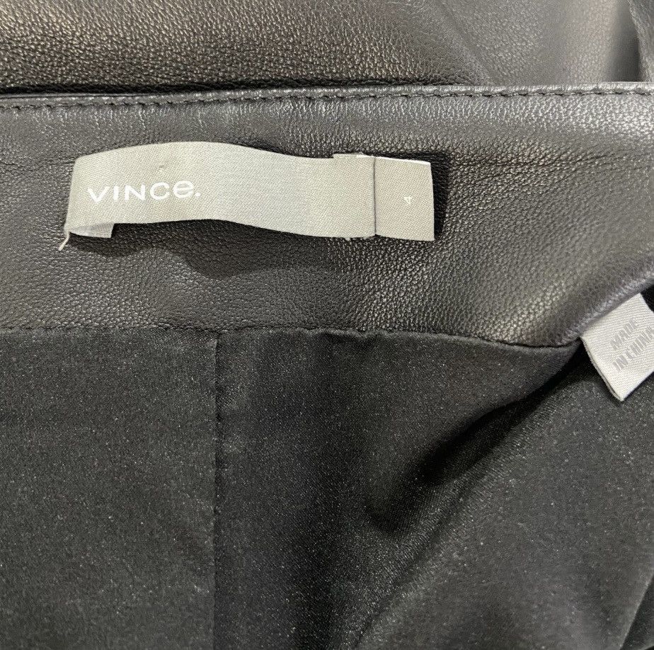 Vince Vince Black Lamb Leather Cropped Wide Pants - Size US 4 Size 27" / US 4 / IT 40 - 4 Thumbnail