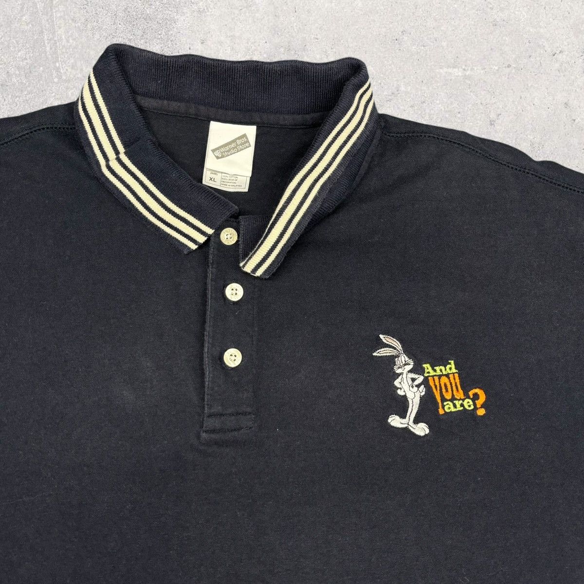 Vintage × Warner Bros Vintage Bugs Bunny Polo Shirt Size US XL / EU 56 / 4 - 3 Thumbnail