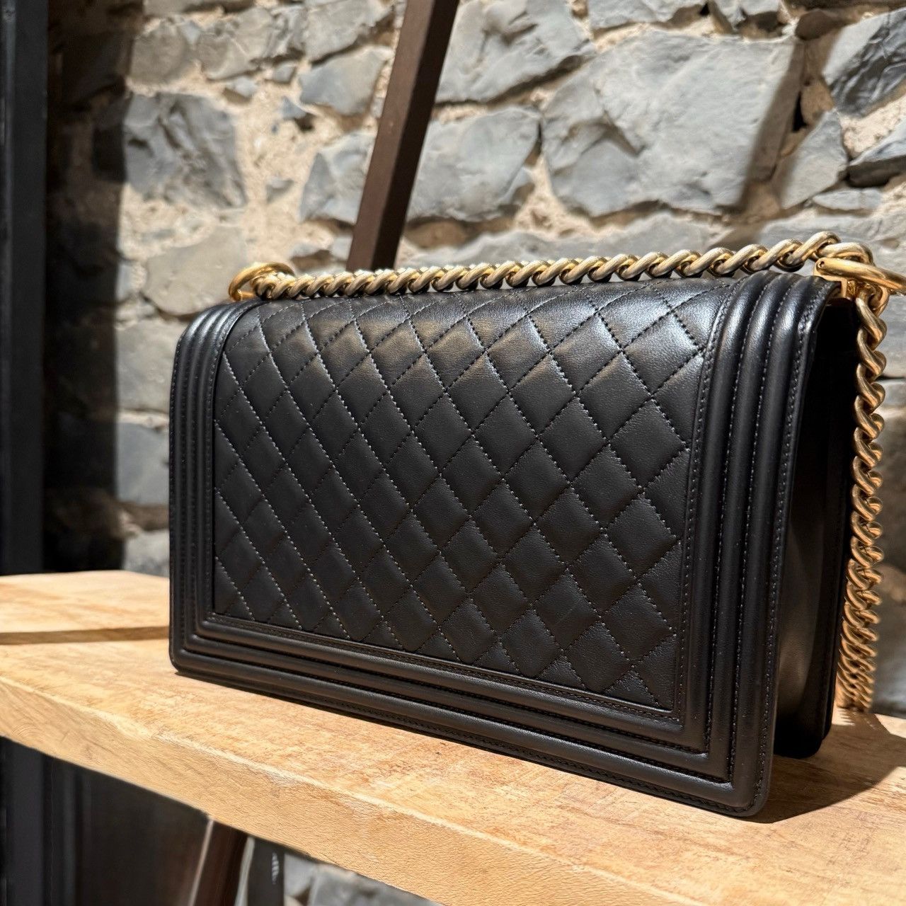 Chanel Chanel Black Lambskin GHW Large Boy Bag Size ONE SIZE - 6 Thumbnail