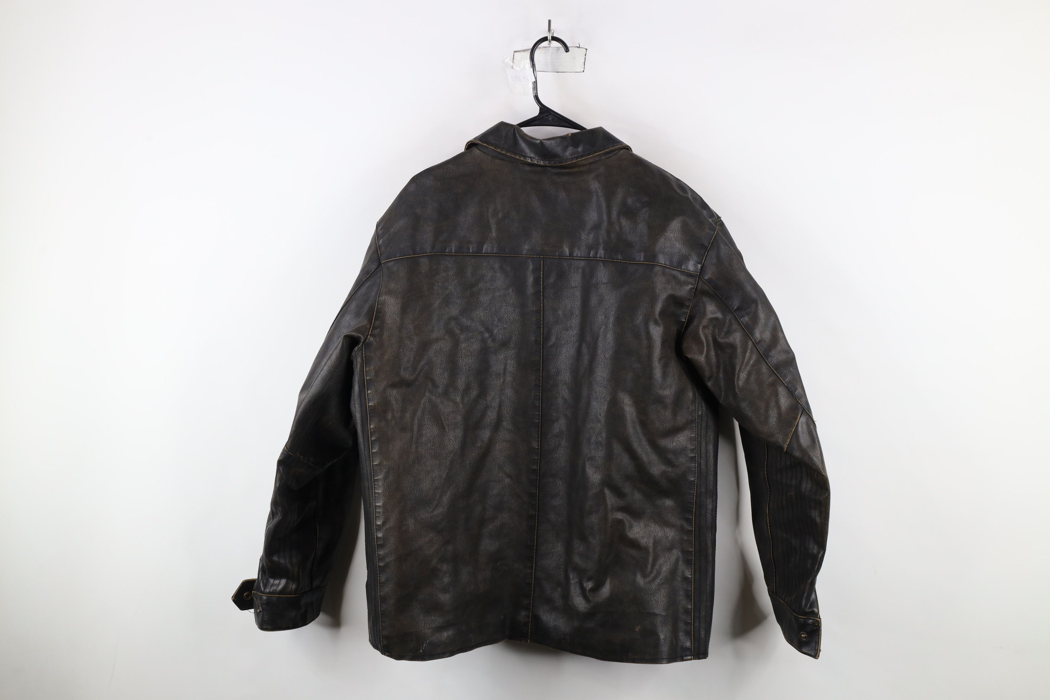 Vintage Vintage 90s Y2K Streetwear Faux Leather Quilted Moto Jacket Size US L / EU 52-54 / 3 - 13 Thumbnail
