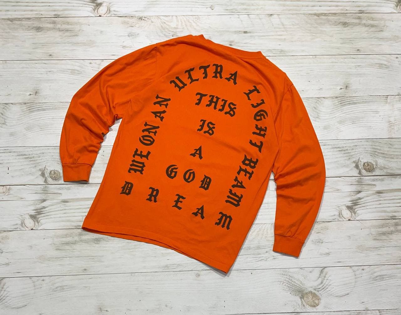 image of Kanye West Yeezus Tour I Feel Like Pablo Shirt Long Sleeve in Orange, Men's (Size Medium)