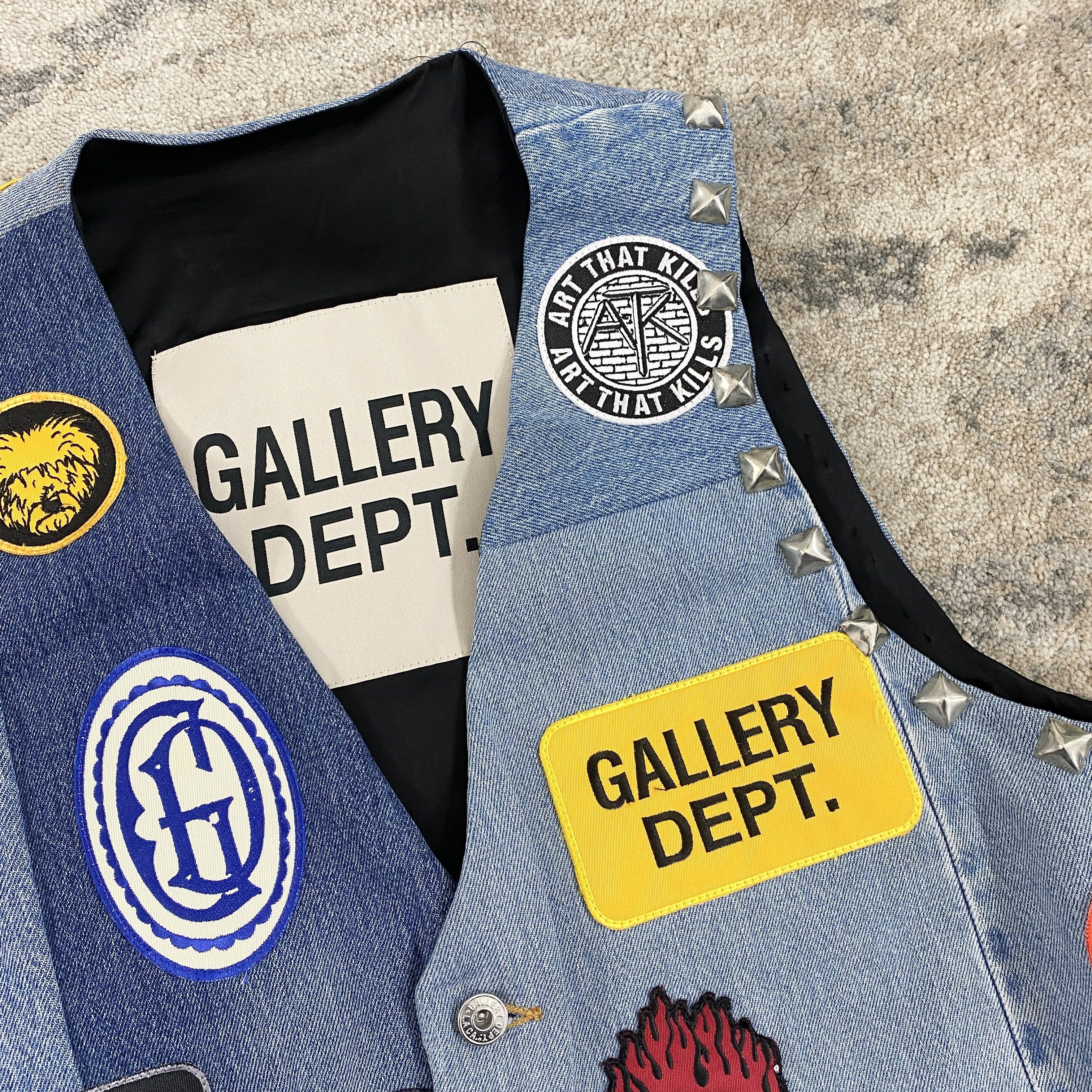 Gallery Dept. Gallery Dept Patch Detail Sleeveless Vest In Blue RRP £1250 Size US M / EU 48-50 / 2 - 4 Thumbnail