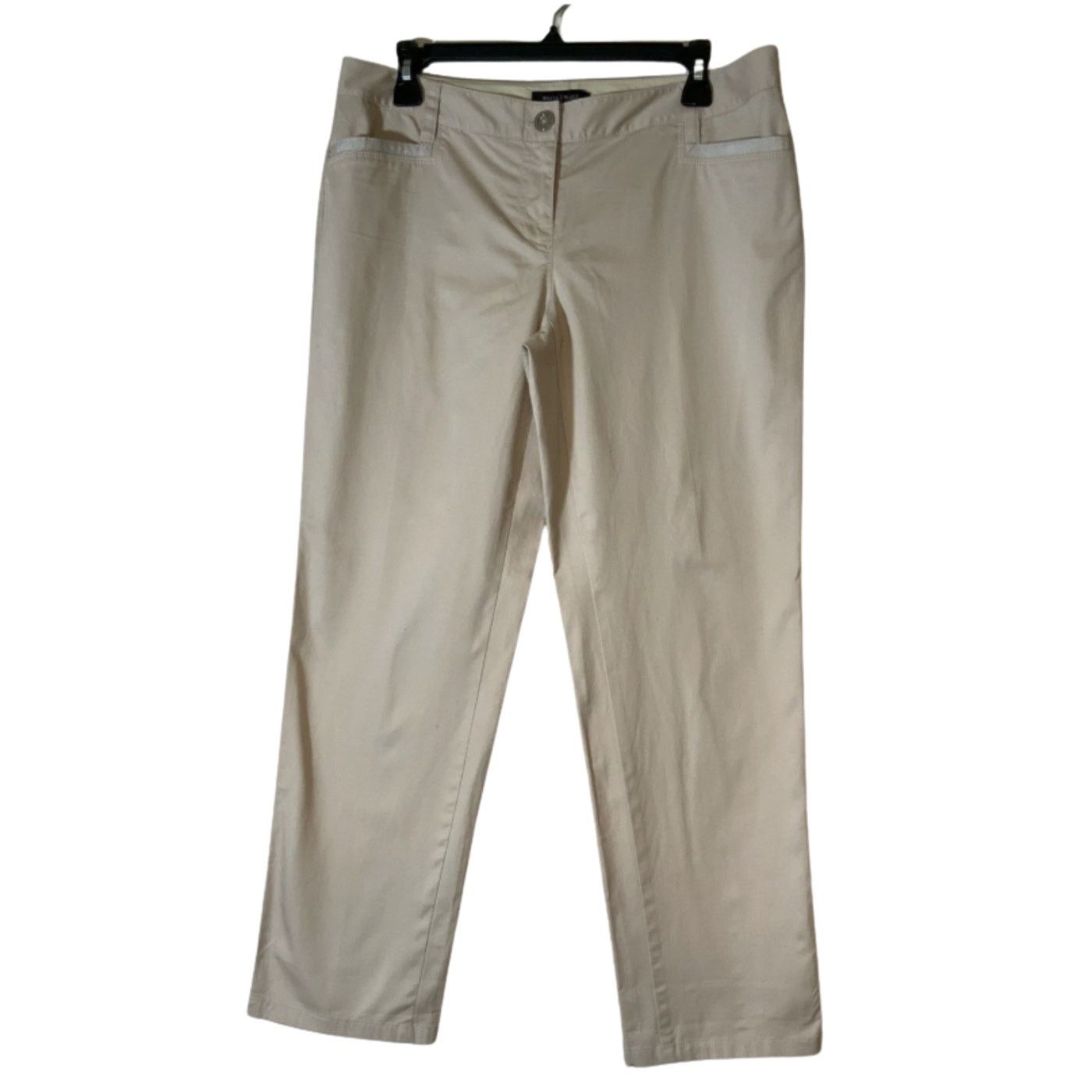 White House Black Market White House Black Market Women's Beige Stretch Crop Leg 6 Size 28" / US 6 / IT 42 - 1 Thumbnail