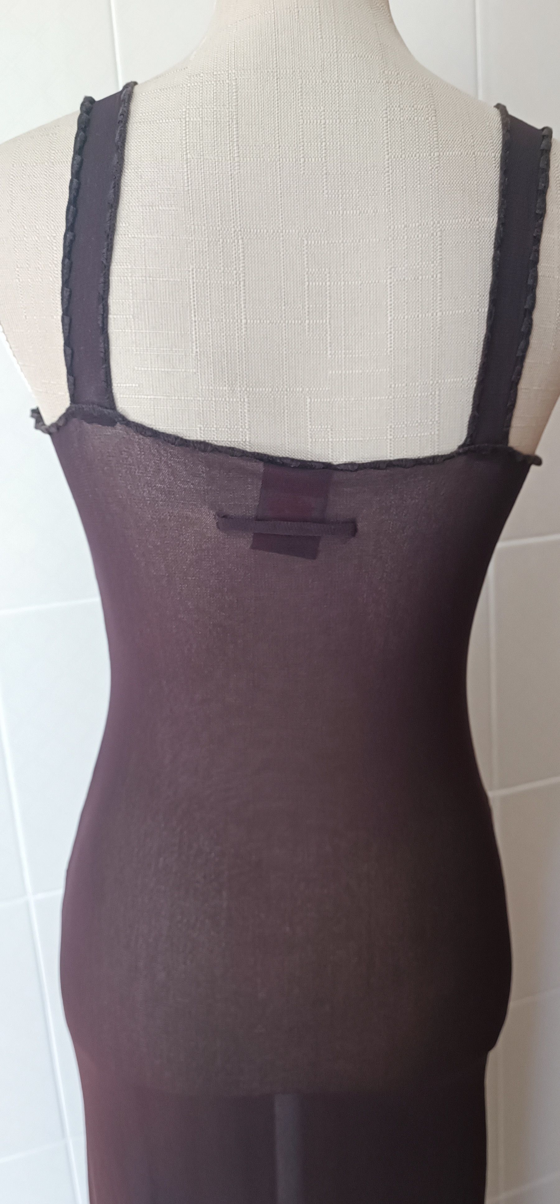 Jean Paul Gaultier 90's - Brown maxi mesh dress with embroidery Size M / US 6-8 / IT 42-44 - 20 Thumbnail