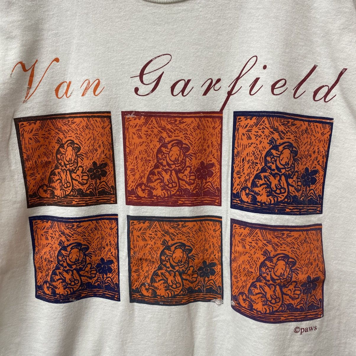 Vintage Vintage 90s Garfield VAN GARFIELD Van Gogh Style Tee Size US M / EU 48-50 / 2 - 2 Thumbnail