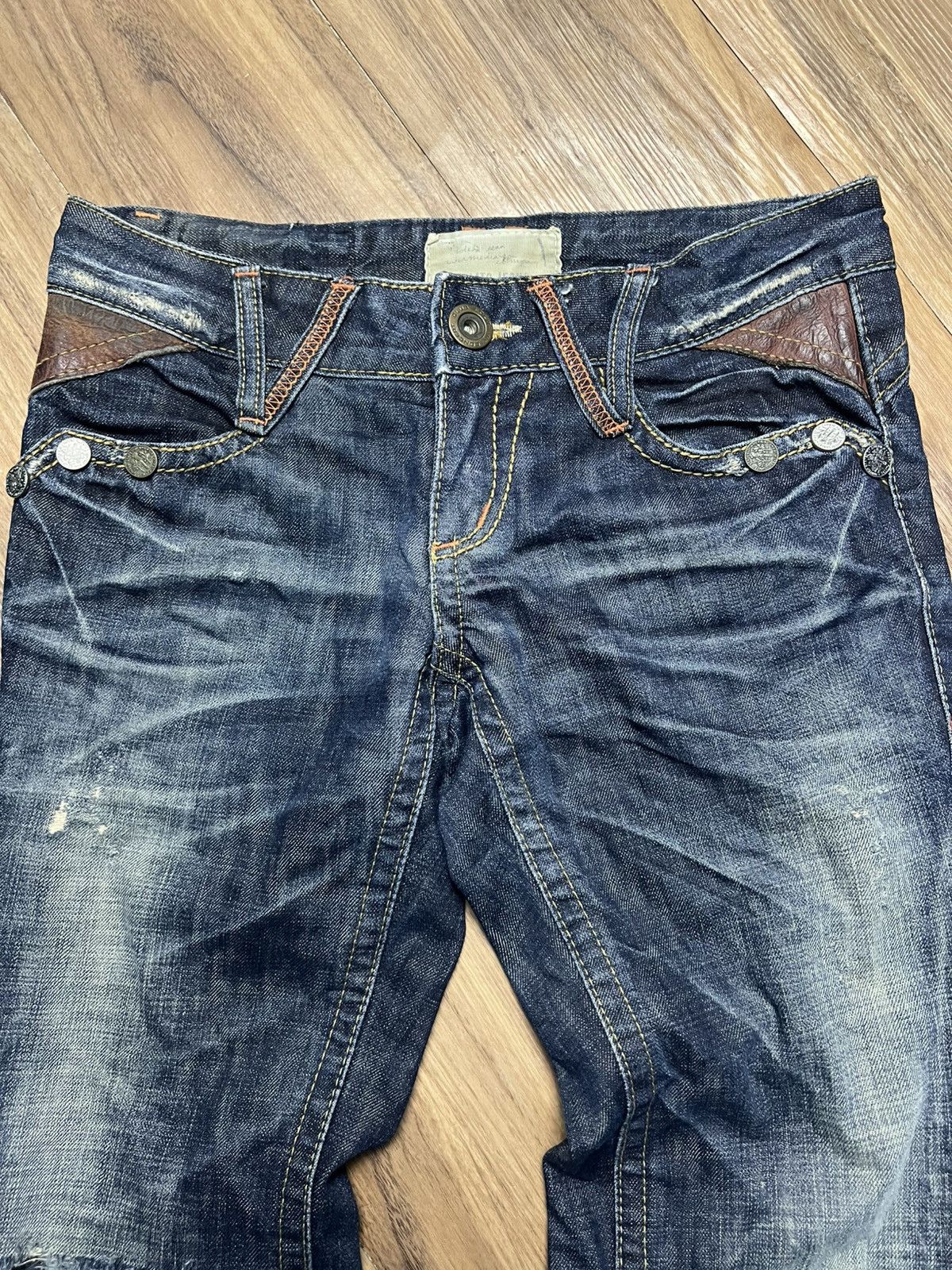 If Six Was Nine Lolita Jeans Y2K Vintage Distressed Bootcut Denim Pants (41) Size 26" / US 2 / IT 38 - 3 Thumbnail