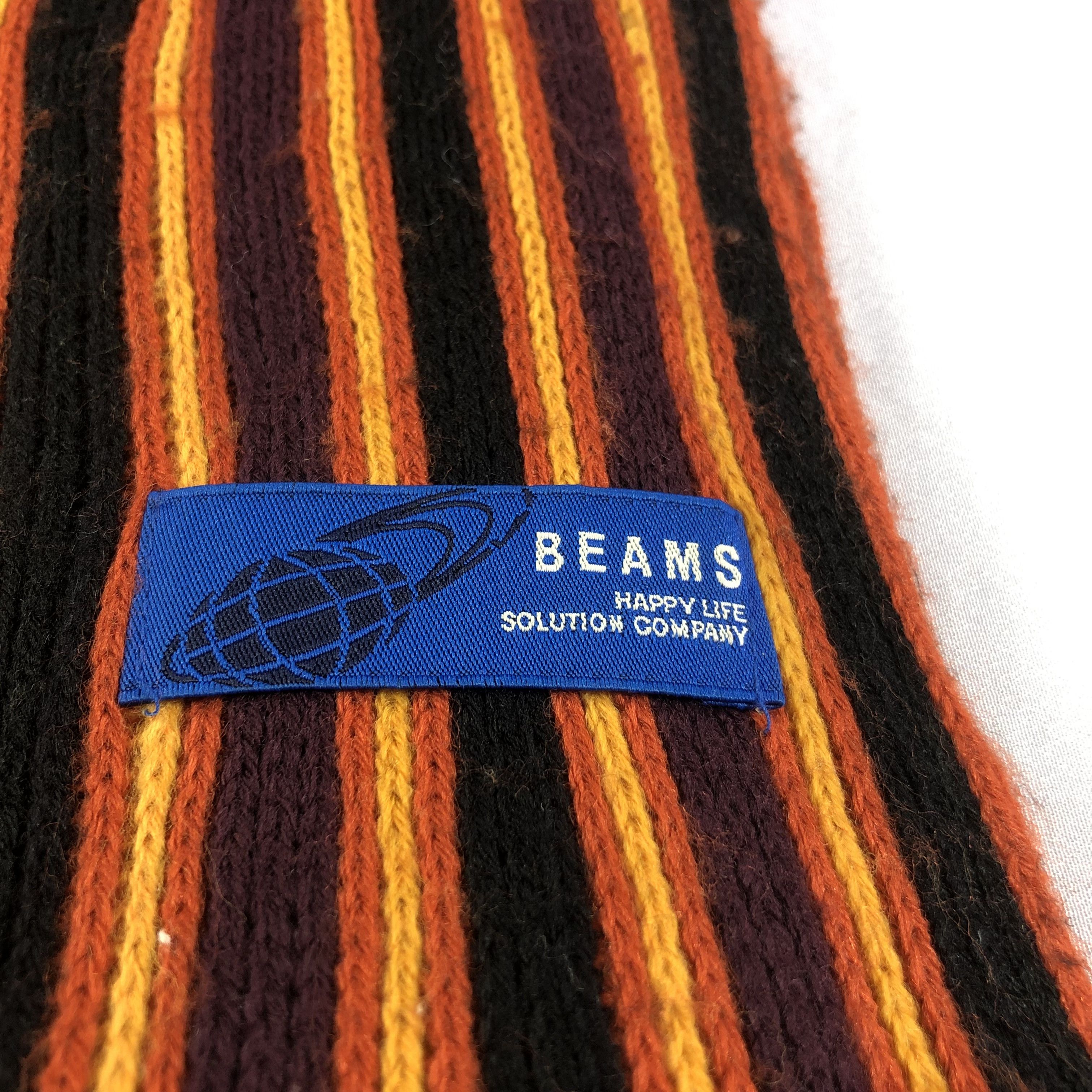 Beams Plus Beams Striped Knit Wool Scarf Muffler V1482 Size ONE SIZE - 4 Thumbnail