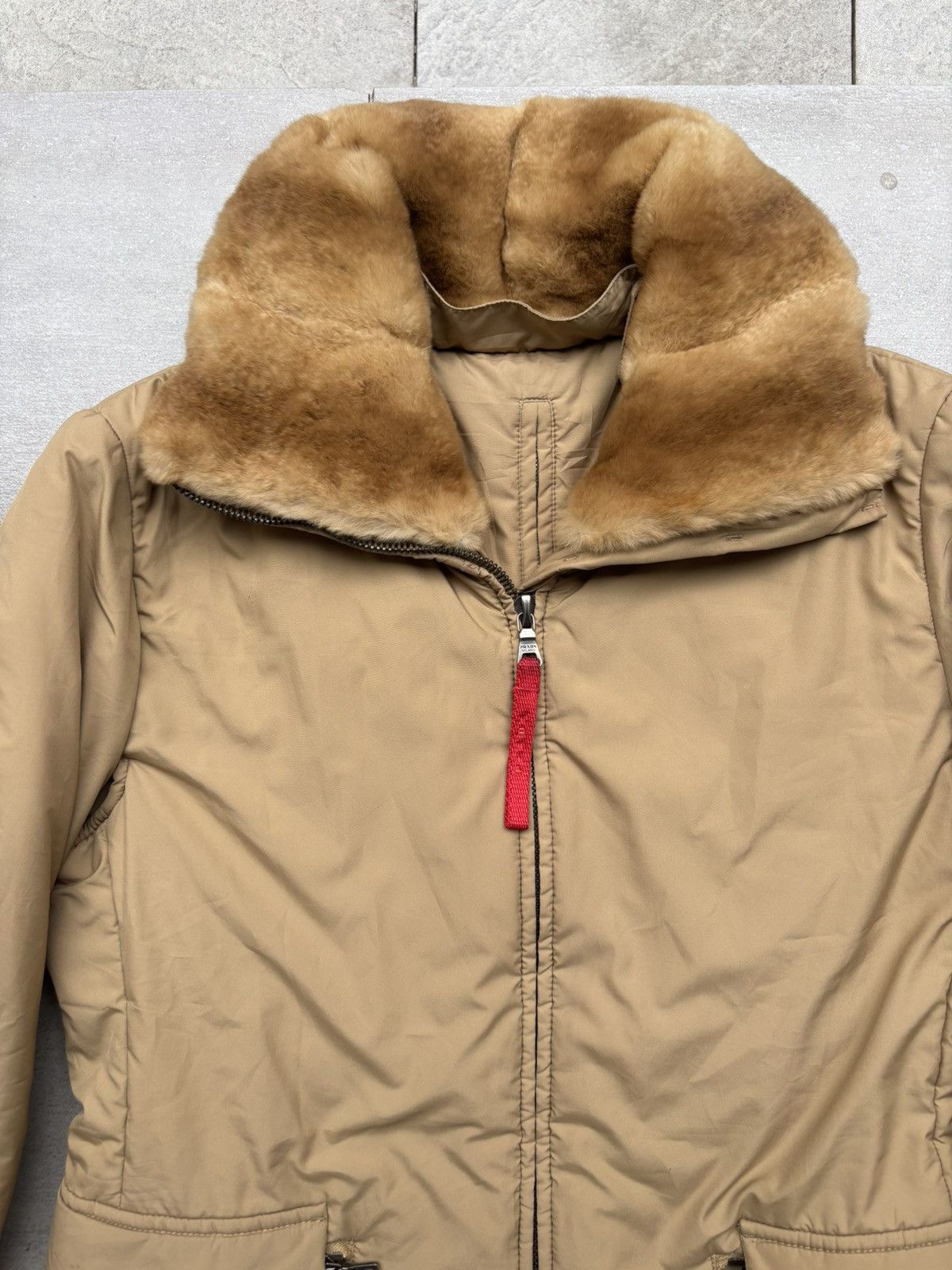 Prada 2000s PACKABLE Weasel Fur Collar Puffer Jacket Size US S / EU 44-46 / 1 - 5 Thumbnail