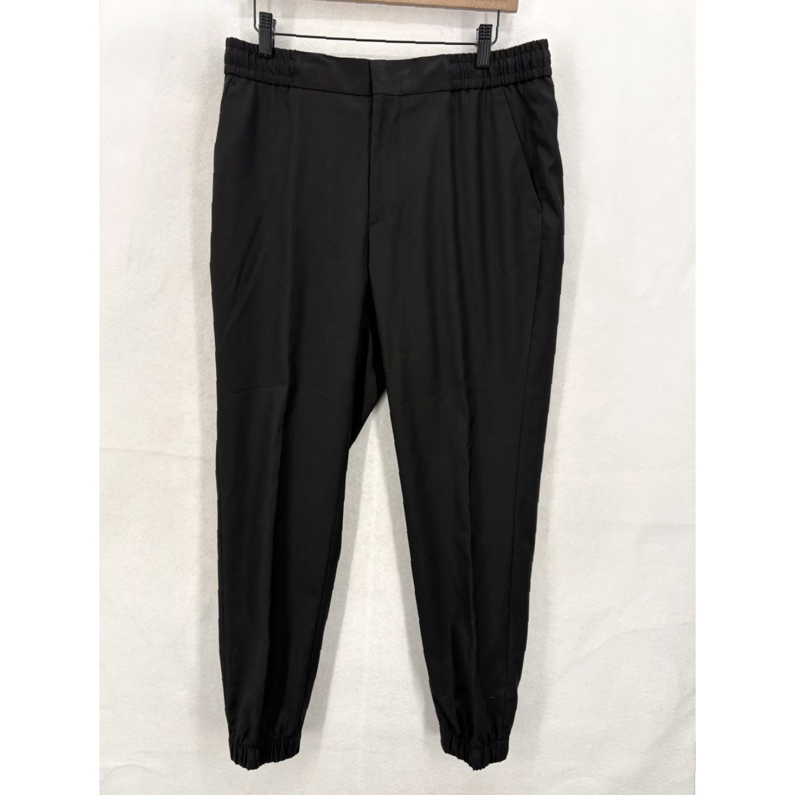 Apt. 9 APT.9 Mens Slim Fit Black Premier Flex Jogger Pants - M - Stretch, Tapered Leg, Elastic Waist, Business Casual, Office, Suit Separates Size 40R - 2 Thumbnail