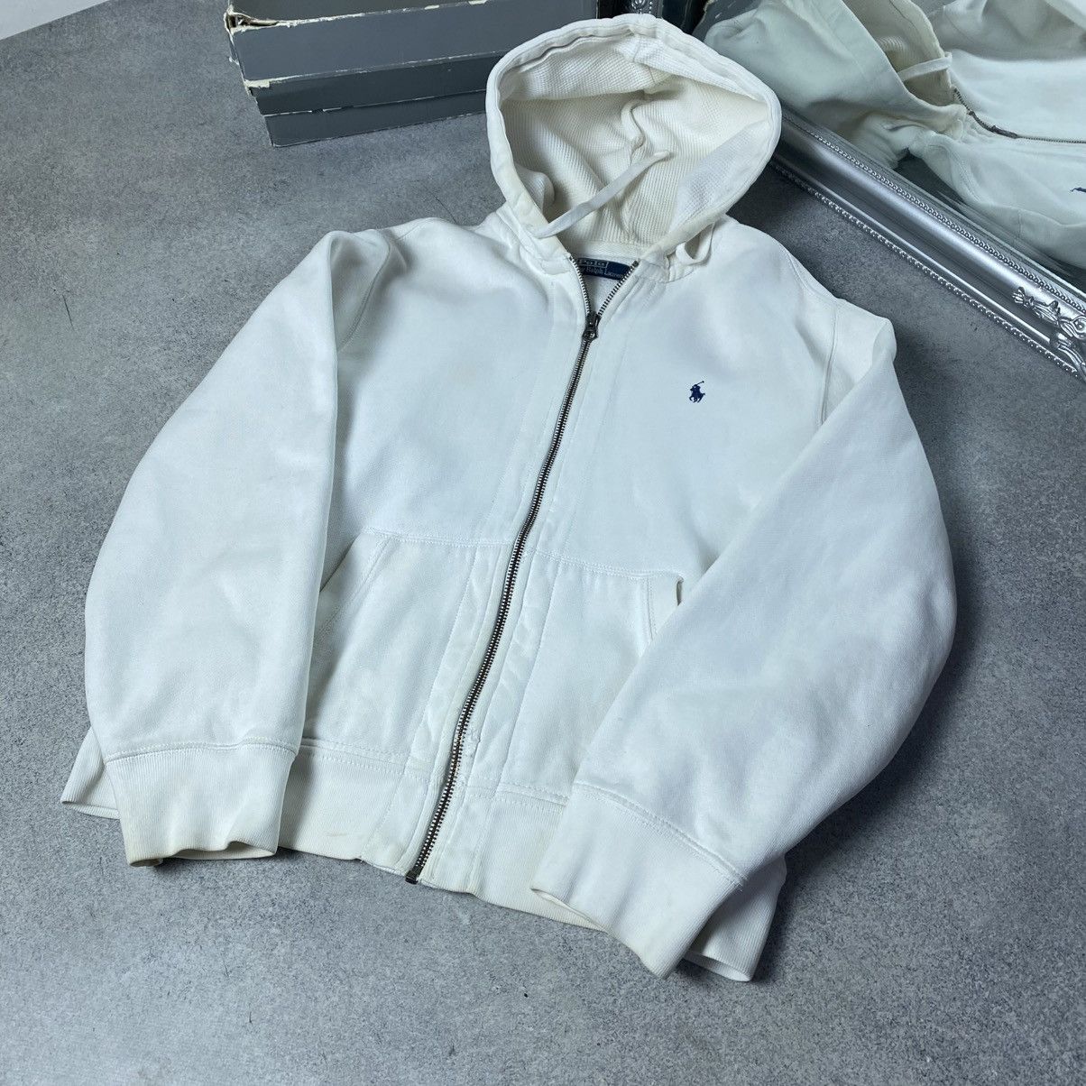 Polo Ralph Lauren Vintage Polo Ralph Lauren Zip Hoodie White Jumper Size US L / EU 52-54 / 3 - 7 Thumbnail