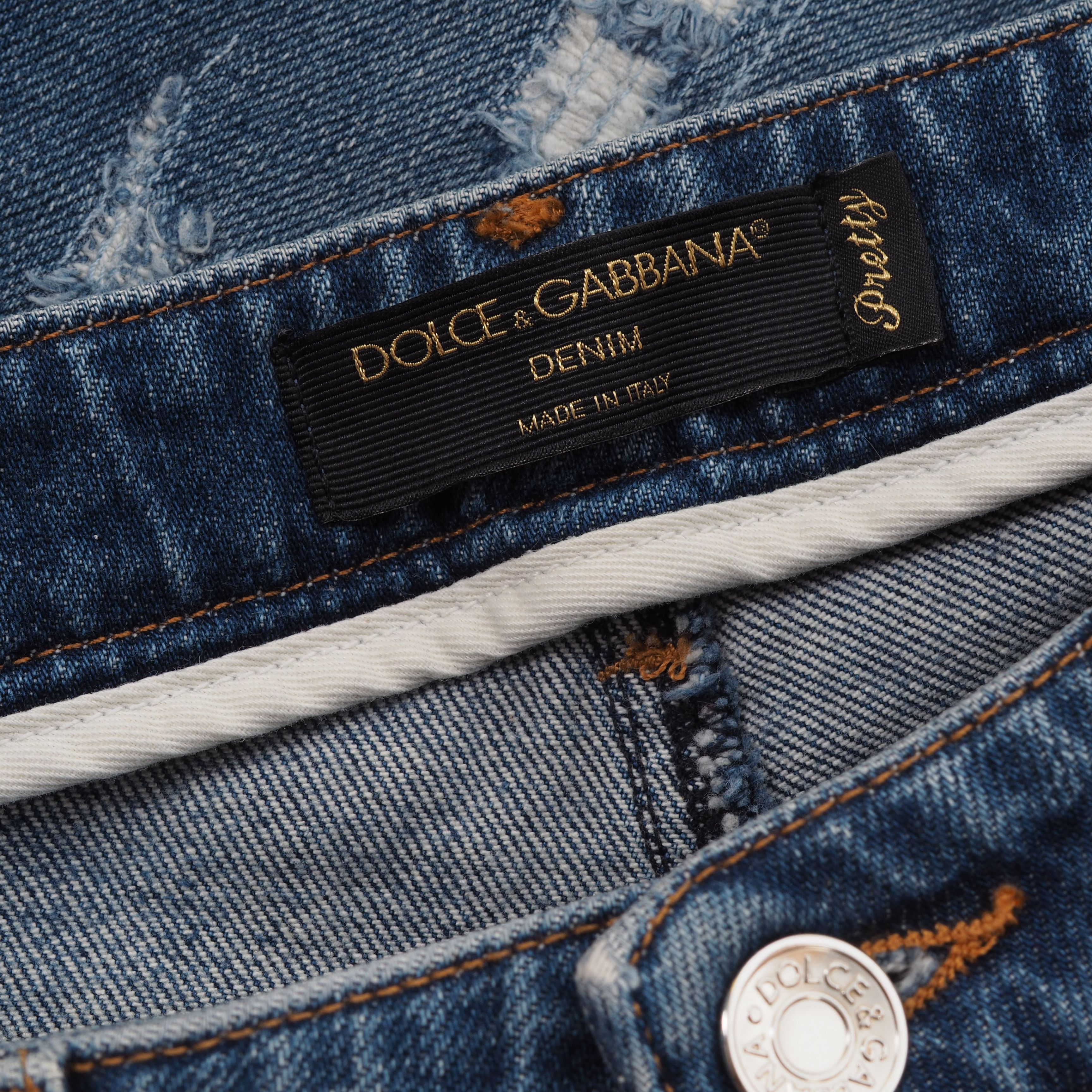 Dolce & Gabbana Dolce & Gabbana Pretty Blue Distress Denim Slim Jeans Size 26" / US 2 / IT 38 - 5 Thumbnail