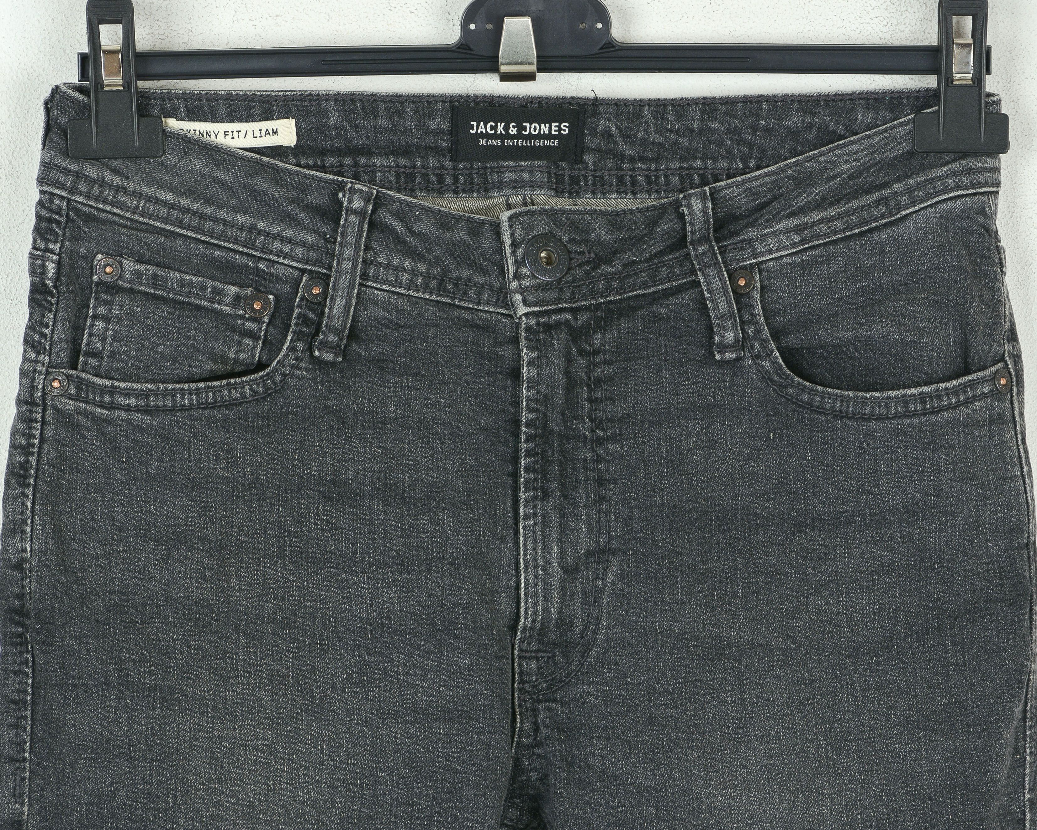 Jack & Jones Liam W29 L32 Skinny Classic Jeans Denim Pants Trousers Grey Size US 29 - 2 Thumbnail