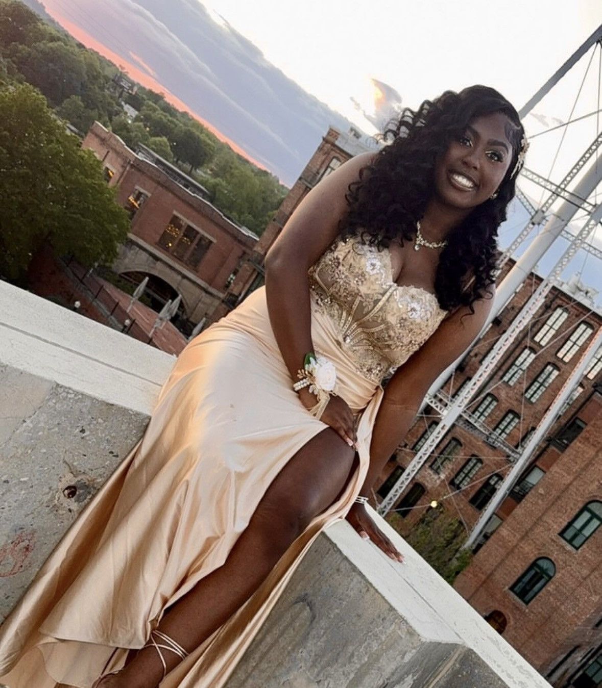 Other Champangne Prom dress Size L / US 10 / IT 46 - 3 Thumbnail