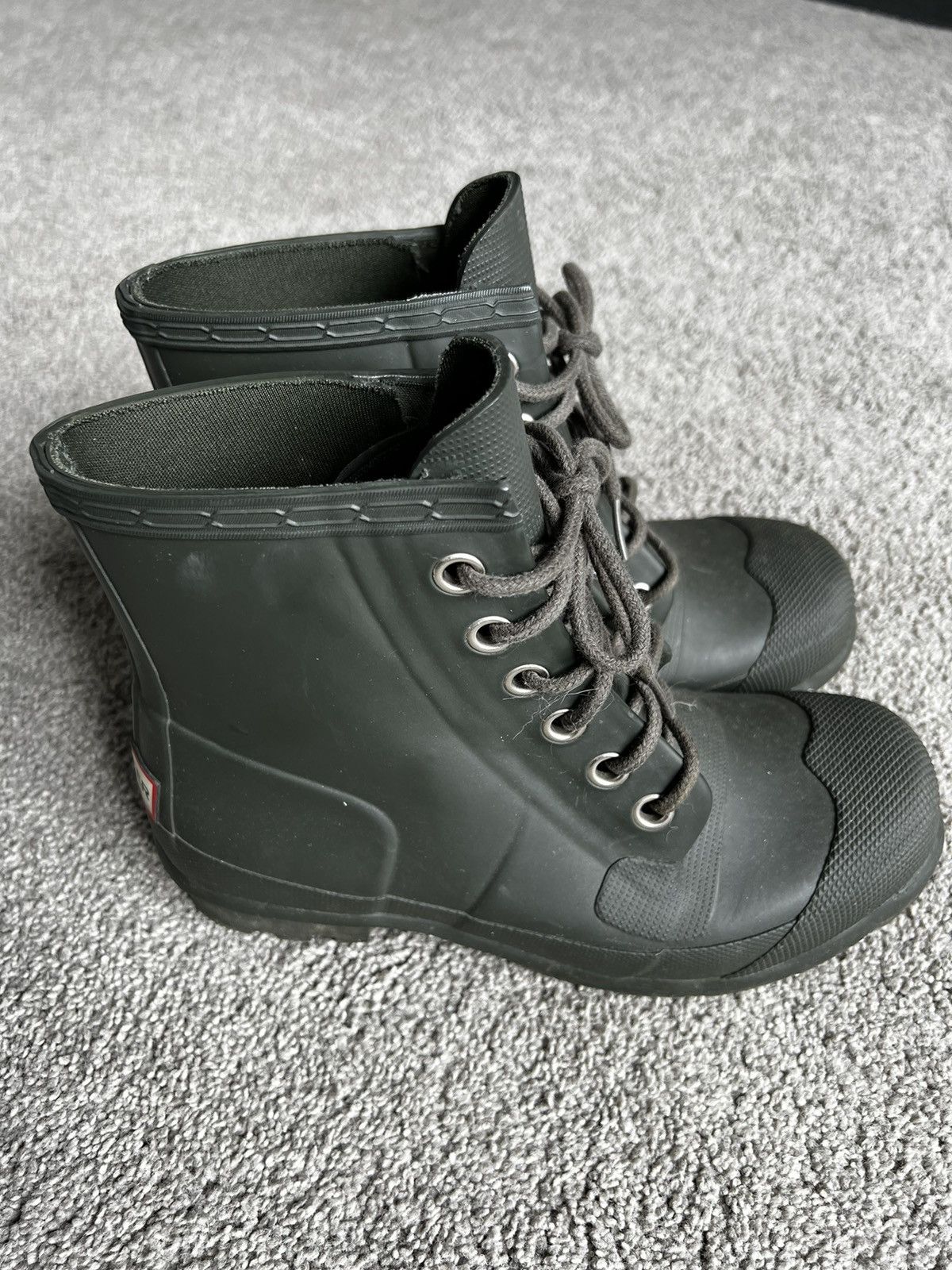 Hunter Hunter Boots Original Rubber Lace Up Boots, Dark Olive, 7 Size US 6.5 / EU 39-40 - 1 Thumbnail