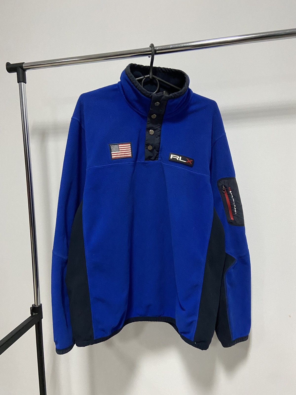 Polo Ralph Lauren × Vintage Polo Ralph Lauren flag USA Logo 1/4 Zip Fleece sweatshirt Size US L / EU 52-54 / 3 - 1 Thumbnail