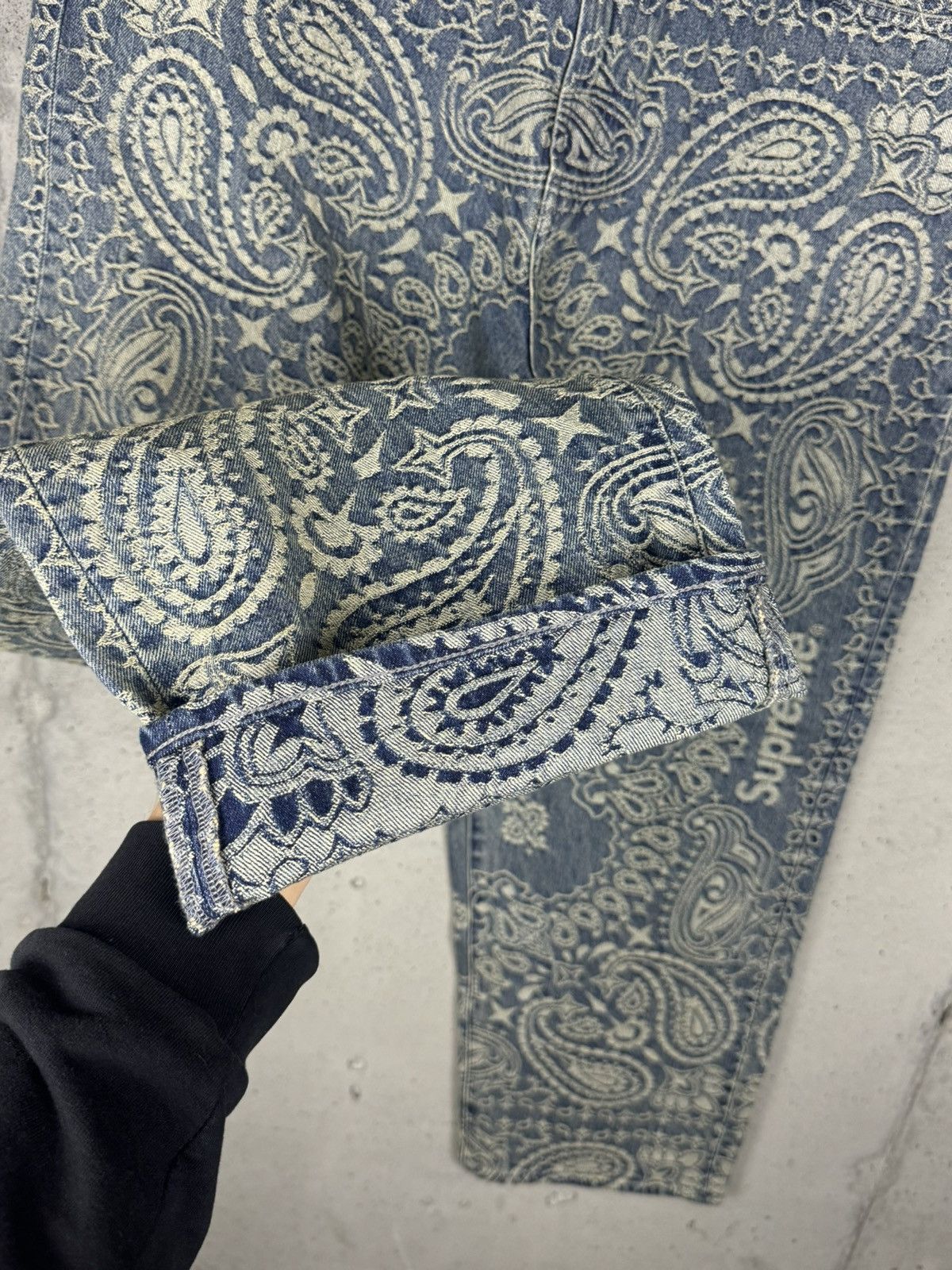 Supreme Supreme Bandana Jacquard Baggy Jean - Blue - Size 36 (NEW) Size US 36 / EU 52 - 7 Thumbnail