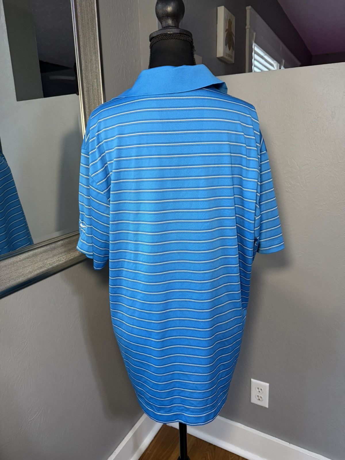 Nike Nike Golf Dri-Fit Blue Striped Polo Shirt Size Large Size US L / EU 52-54 / 3 - 3 Thumbnail