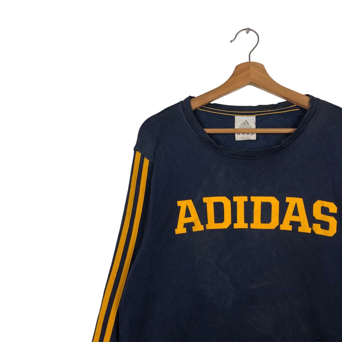 Adidas 📌Vintage Sweatshirt Adidas Striped Big Logo Spell Out Size US L / EU 52-54 / 3 - 8 Thumbnail