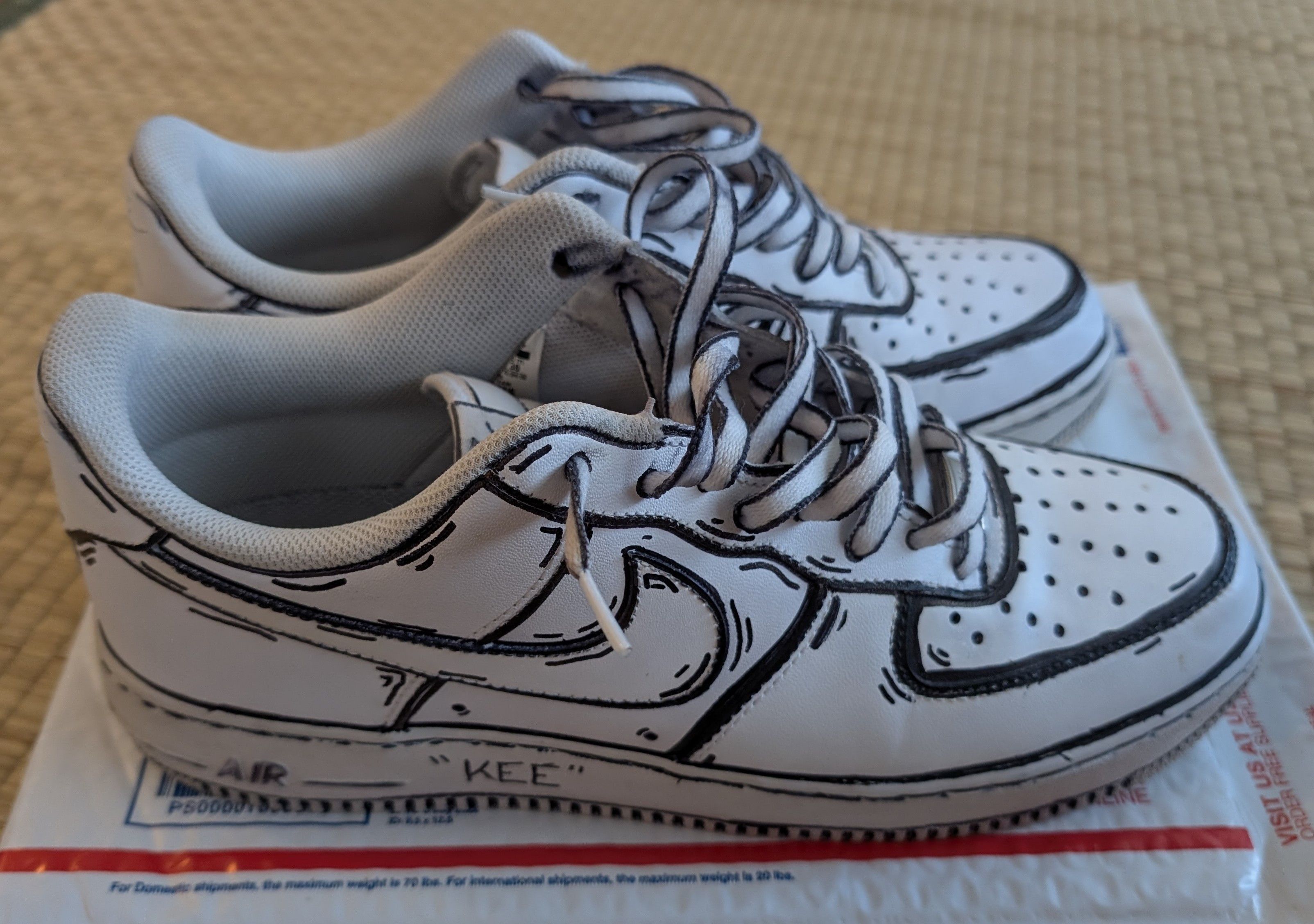 Nike AF1 Air Force One 315122-111 Cartoon Stencil Sneakers