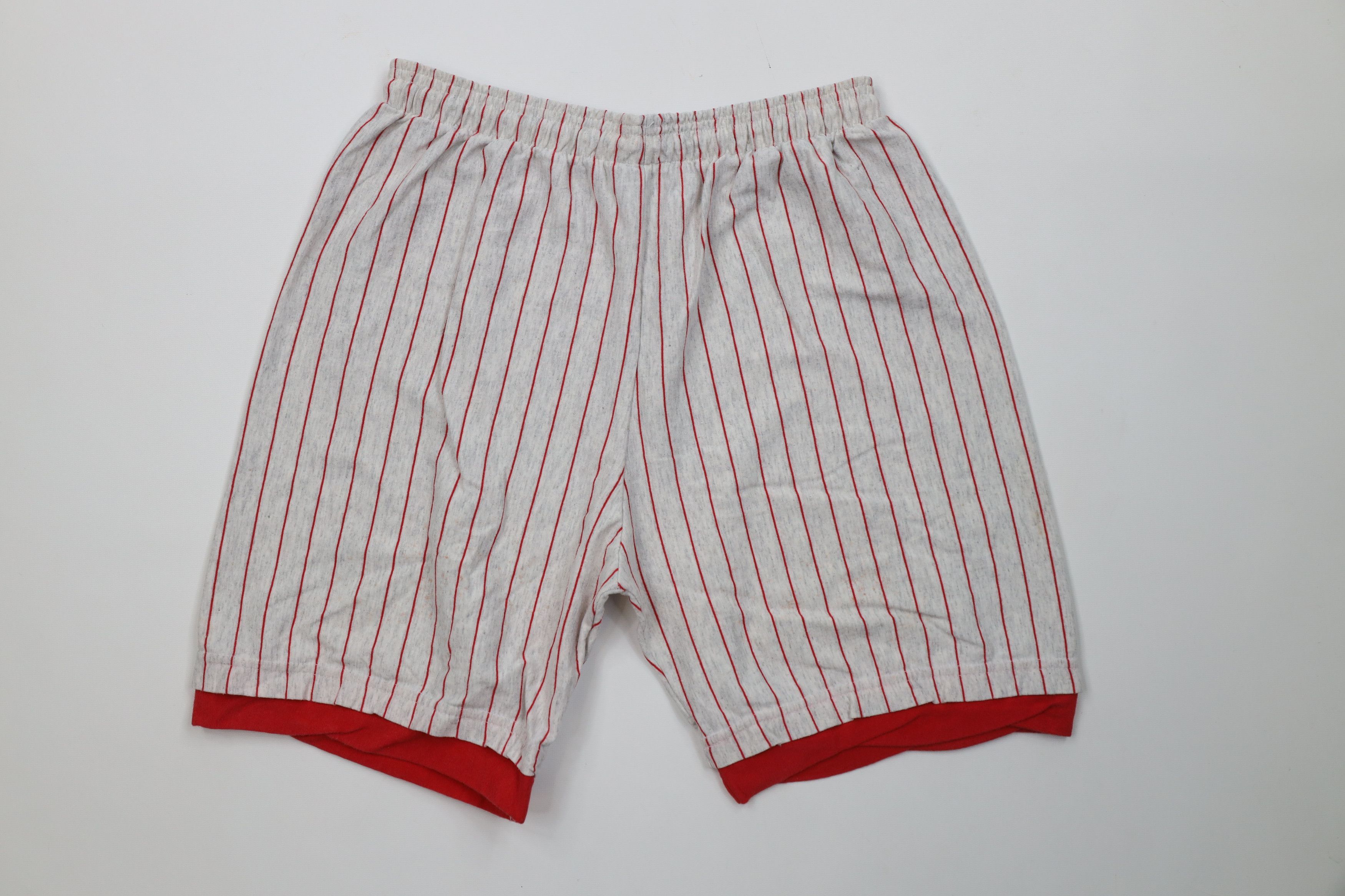 Vintage Vintage 90s Streetwear Layered Pinstriped Shorts Cotton USA Size US 32 / EU 48 - 1 Thumbnail