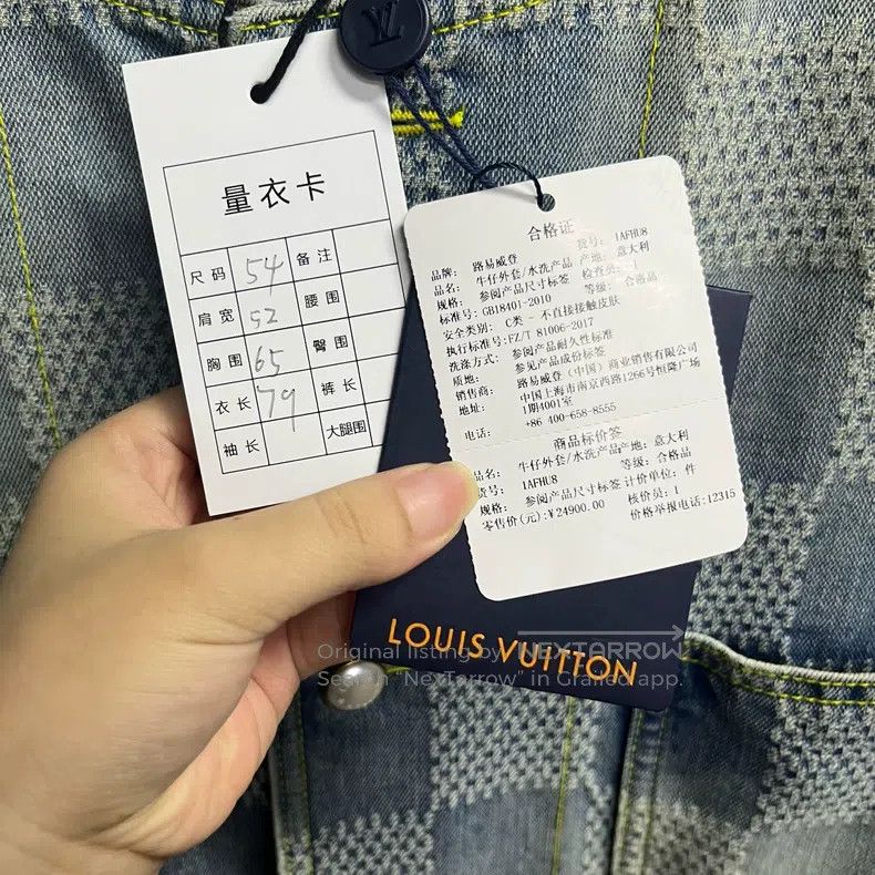 Louis Vuitton Louis Vuitton 24 Blue Plaid Full Print Crew Neck Single Br Size US L / EU 52-54 / 3 - 2 Thumbnail