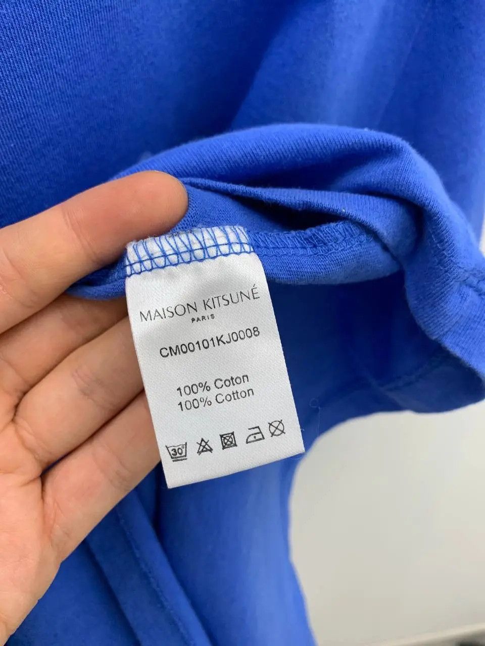 Maison Kitsune Maison Kitsune Blue Cotton Parisien T-Shirt Tee Size US M / EU 48-50 / 2 - 3 Thumbnail
