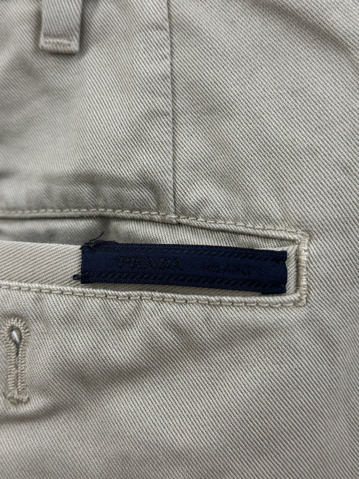 Prada Prada SPH07B Cotton Gabardine Trousers (Khaki) Size 29" - 7 Thumbnail