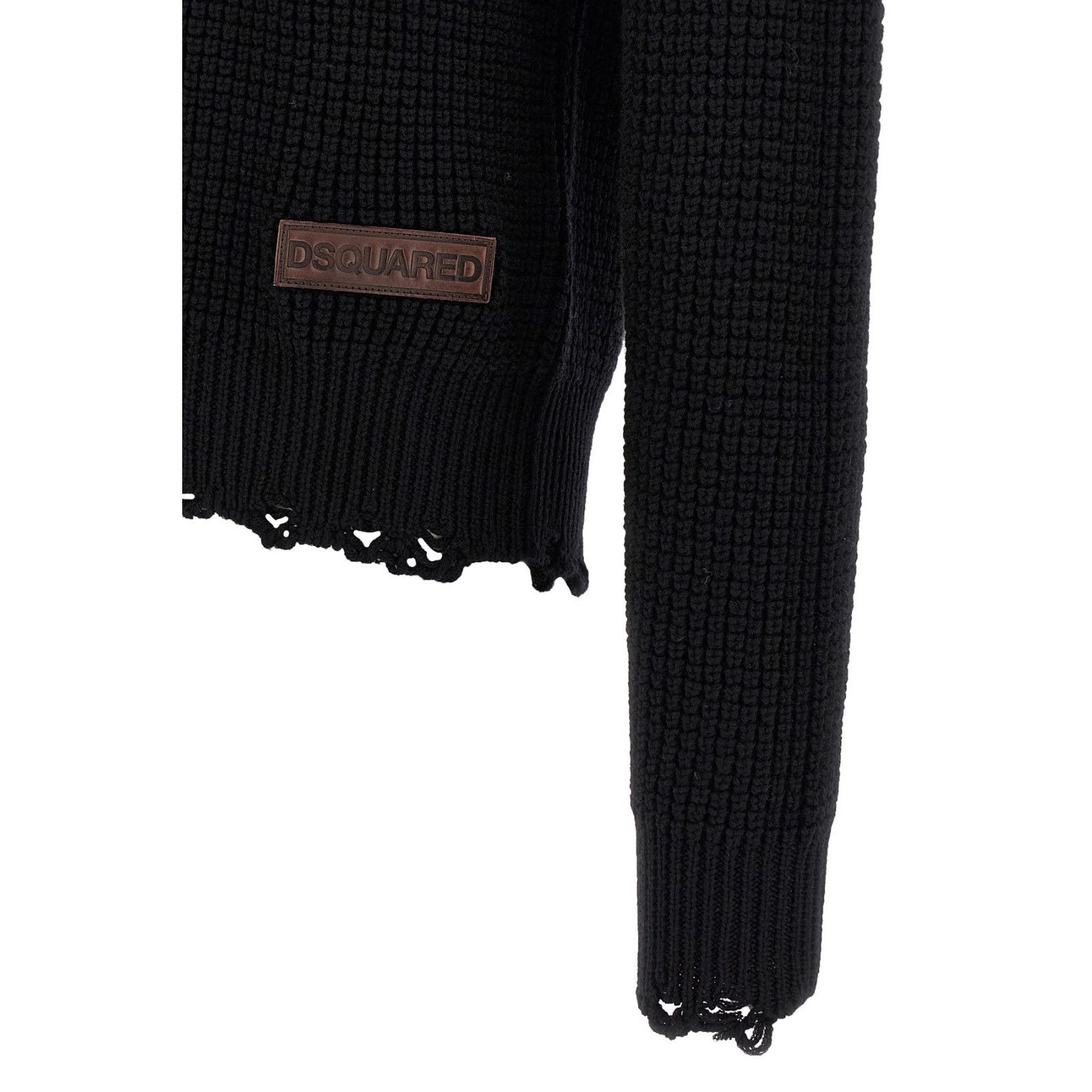 Dsquared2 DSQUARED2 Destroyed Black Wool Sweater New & Authentic (Men' Size US XL / EU 56 / 4 - 4 Thumbnail