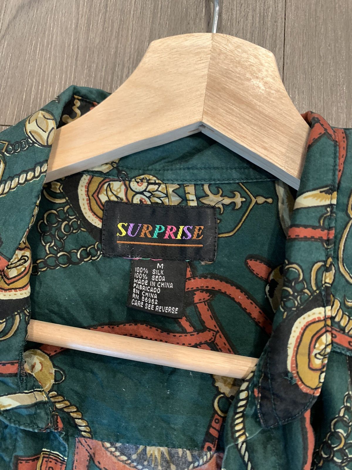 Vintage Vintage Surprise Silk Green Short Sleeve Shirt Size M Size US M / EU 48-50 / 2 - 2 Thumbnail