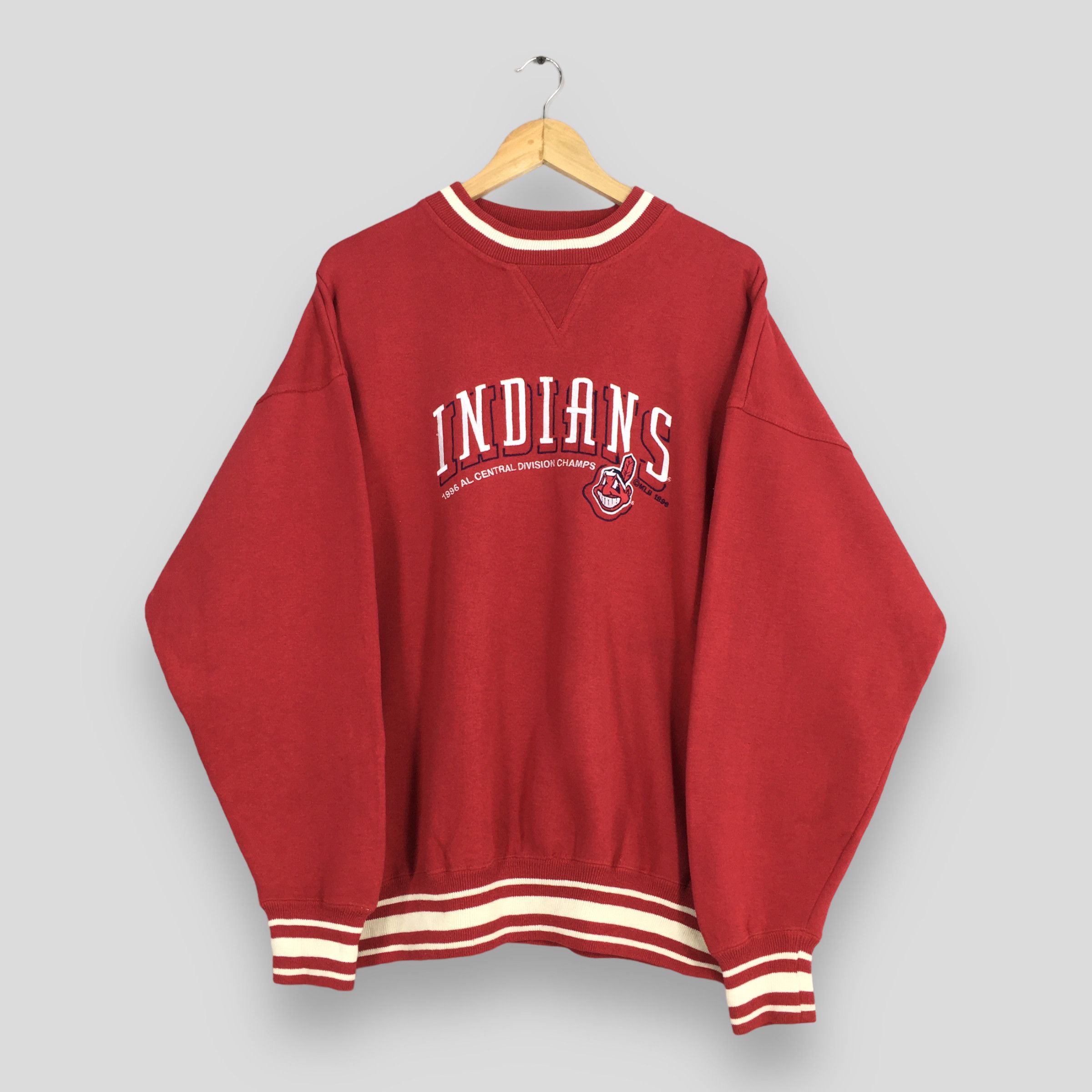 MLB Vintage 90's Cleveland Indians Baseball Mlb Sweatshirt Large Size US L / EU 52-54 / 3 - 1 Thumbnail