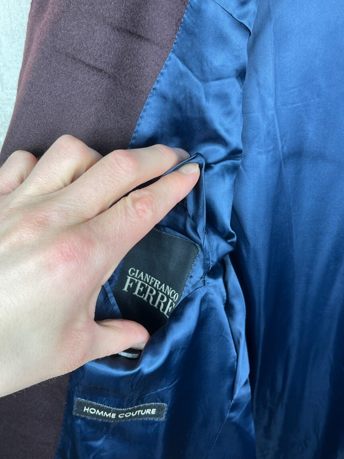 Gianfranco Ferre Gianfranco FERRE 100% Cashmere Blazer Sport Coat Burgundy Size 42R - 15 Thumbnail