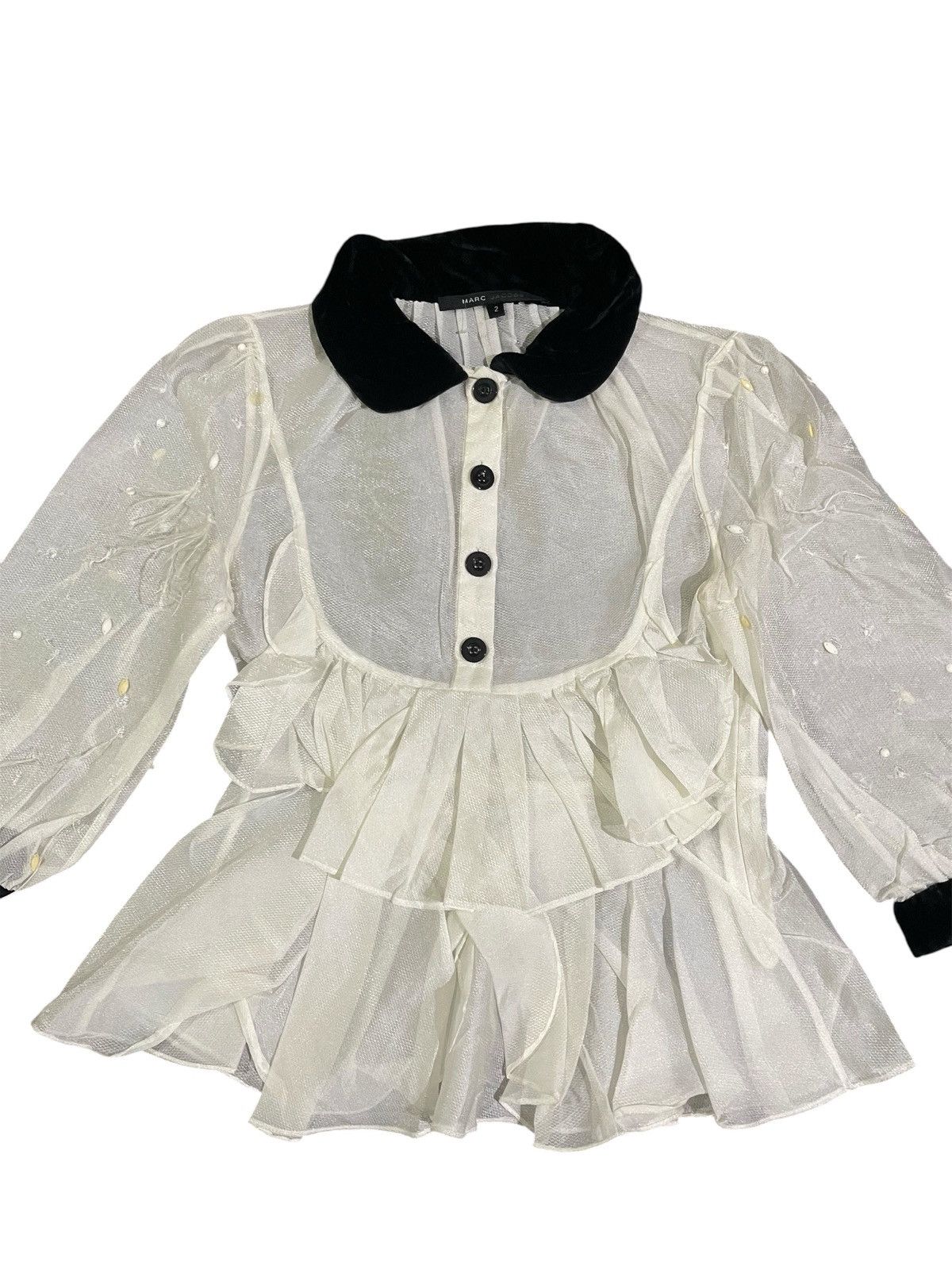 Marc Jacobs Marc Jacobs Mesh White Blouses Size M / US 6-8 / IT 42-44 - 3 Thumbnail